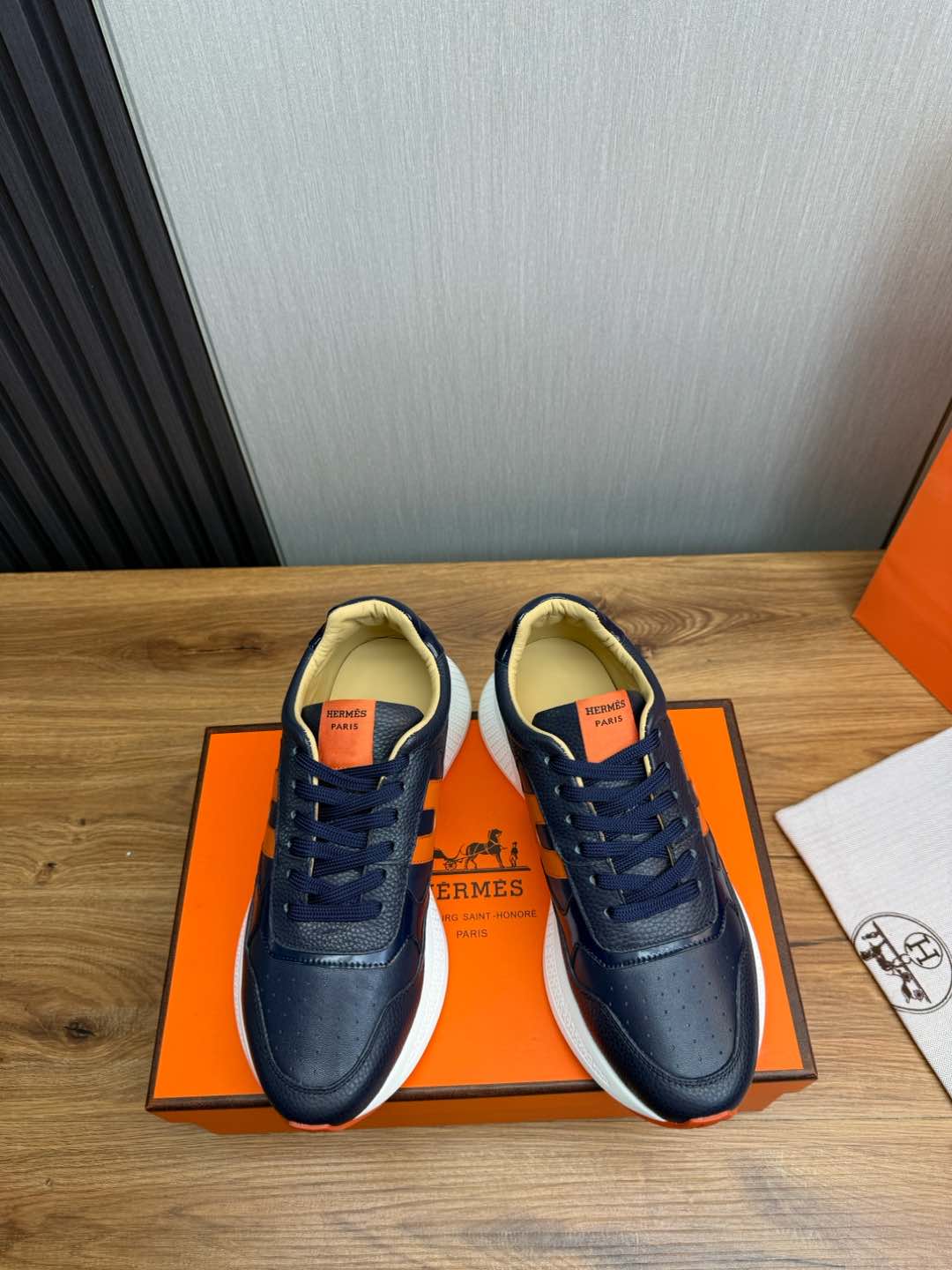 HM Men's Sneaker Navy Blue Cowhide 519232