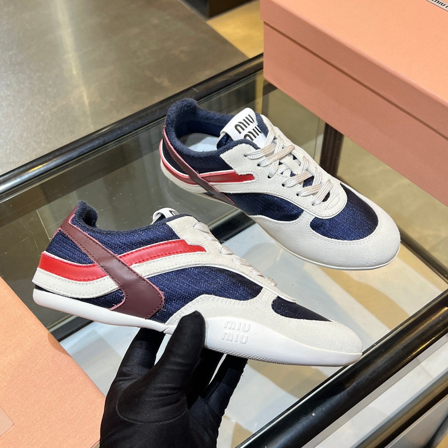 MIU x NB 26ss Sneaker White Blue Red Fabric Suede 625660