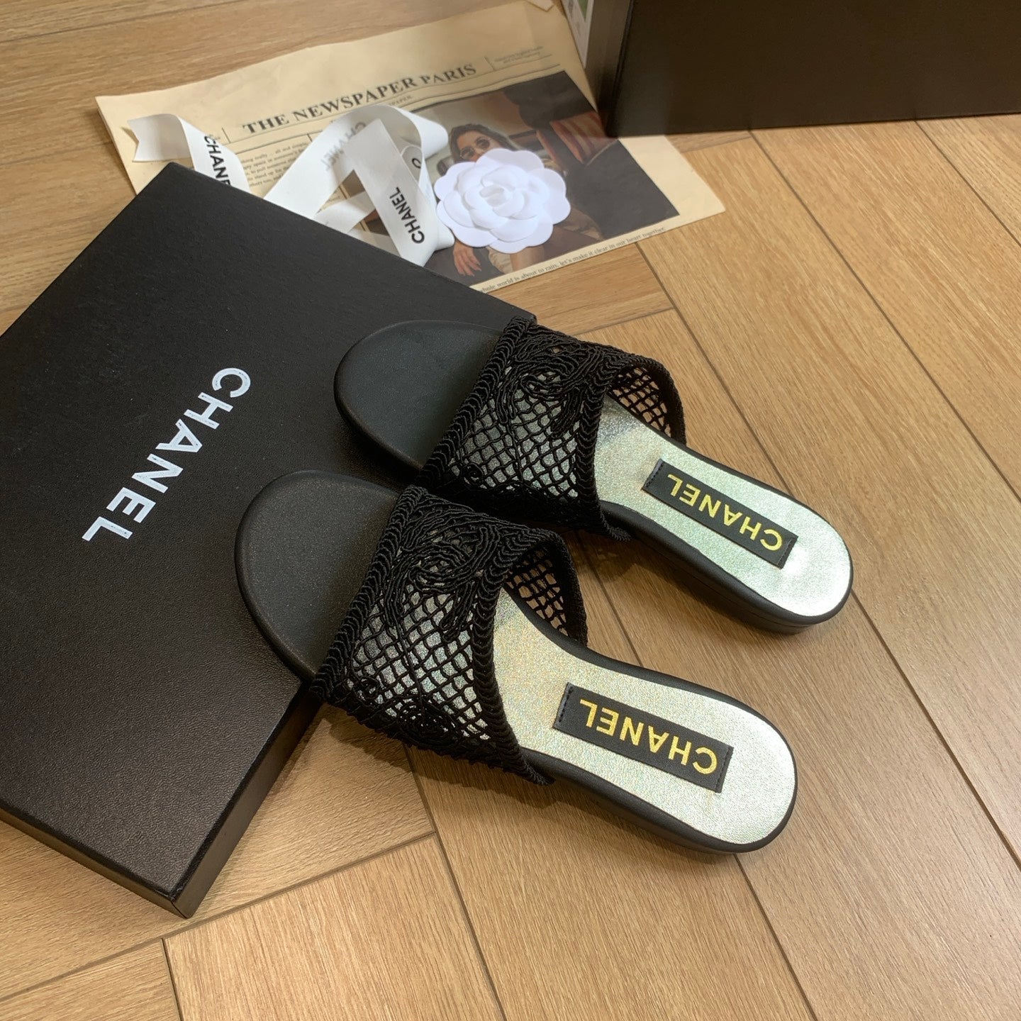 CC 25 Slippers Black Special Woven 307027