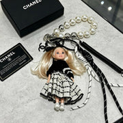 Chanel Black White Pearls Doll Charm