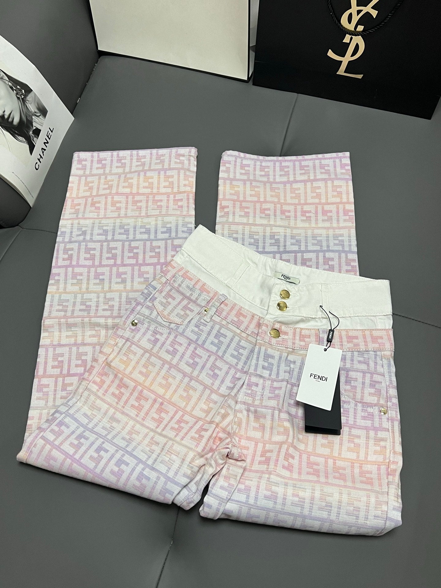 Fendi 25 Jacquard Straight Leg Pants 0018