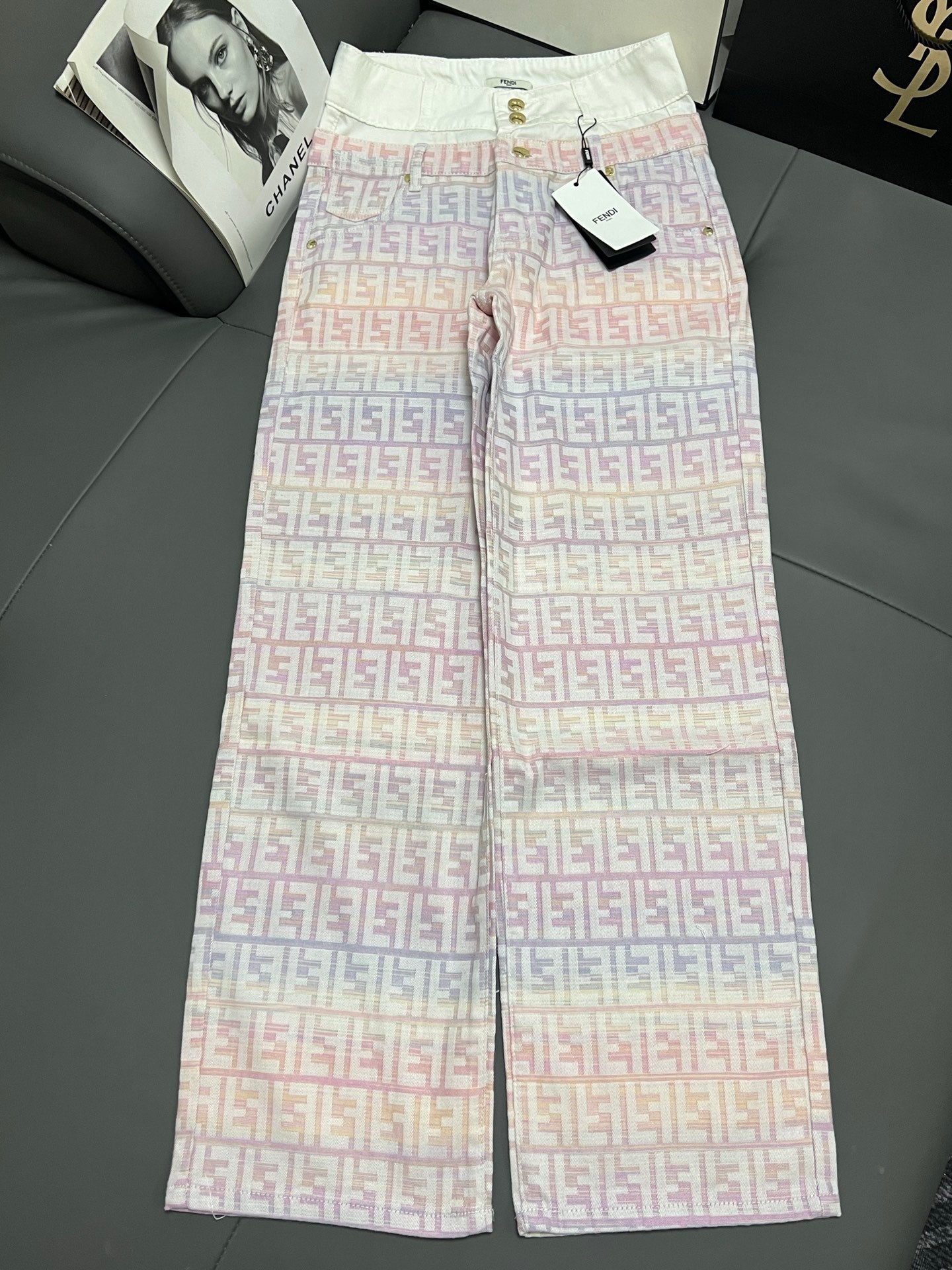 Fendi 25 Jacquard Straight Leg Pants 0018