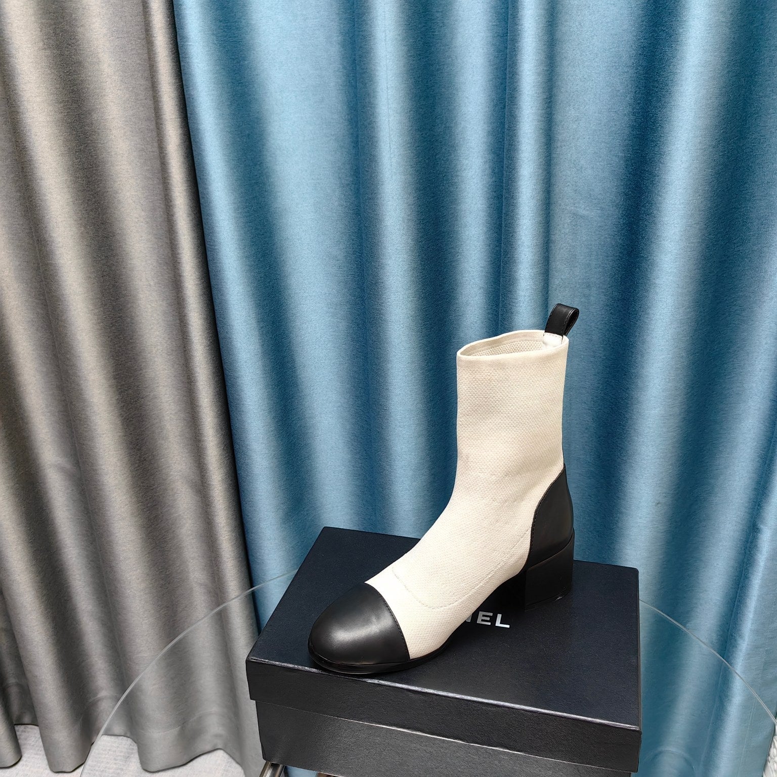 CC Ankle Boots 45mm White Wool And Calfskin