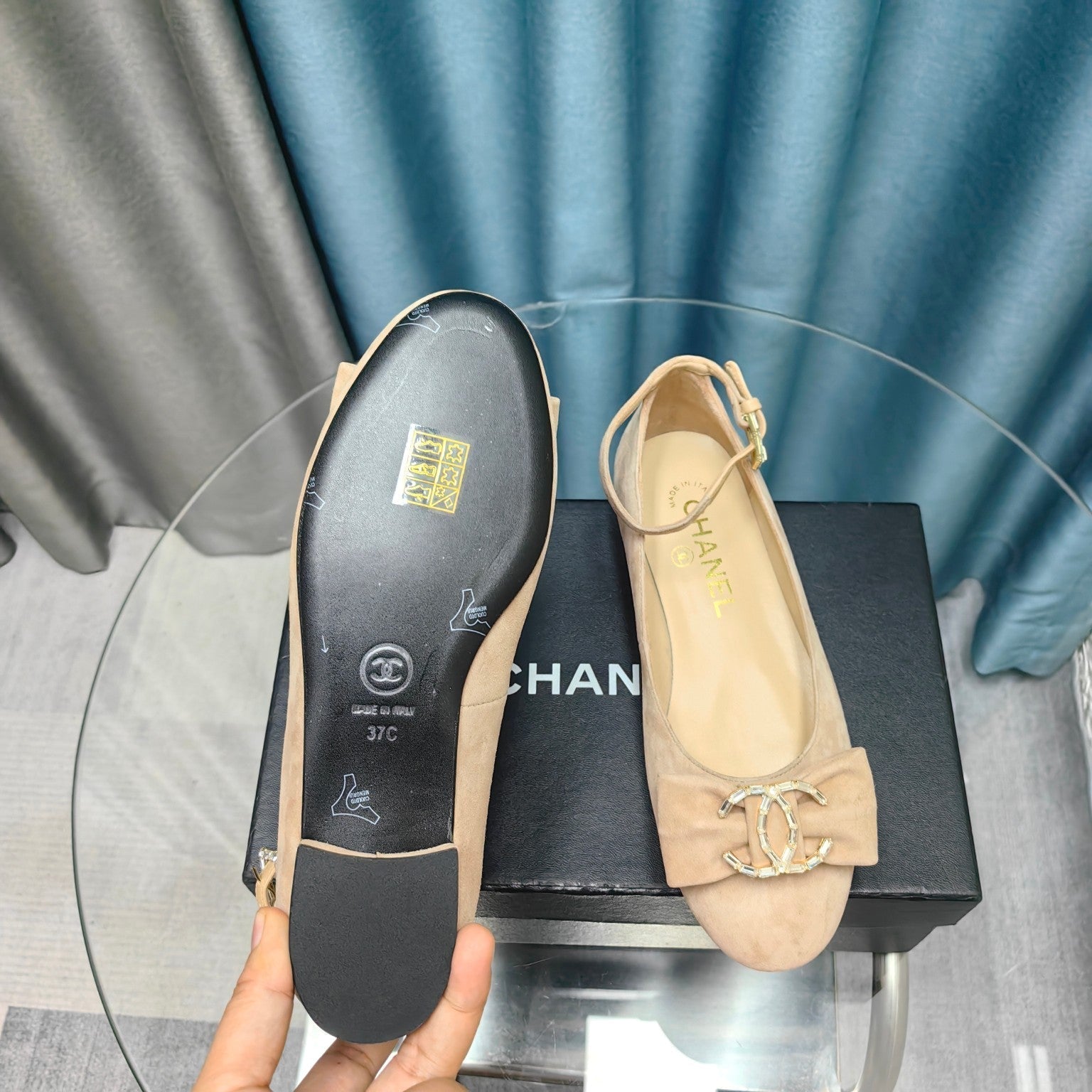 CC Mary Jane Beige Suede And Lambskin