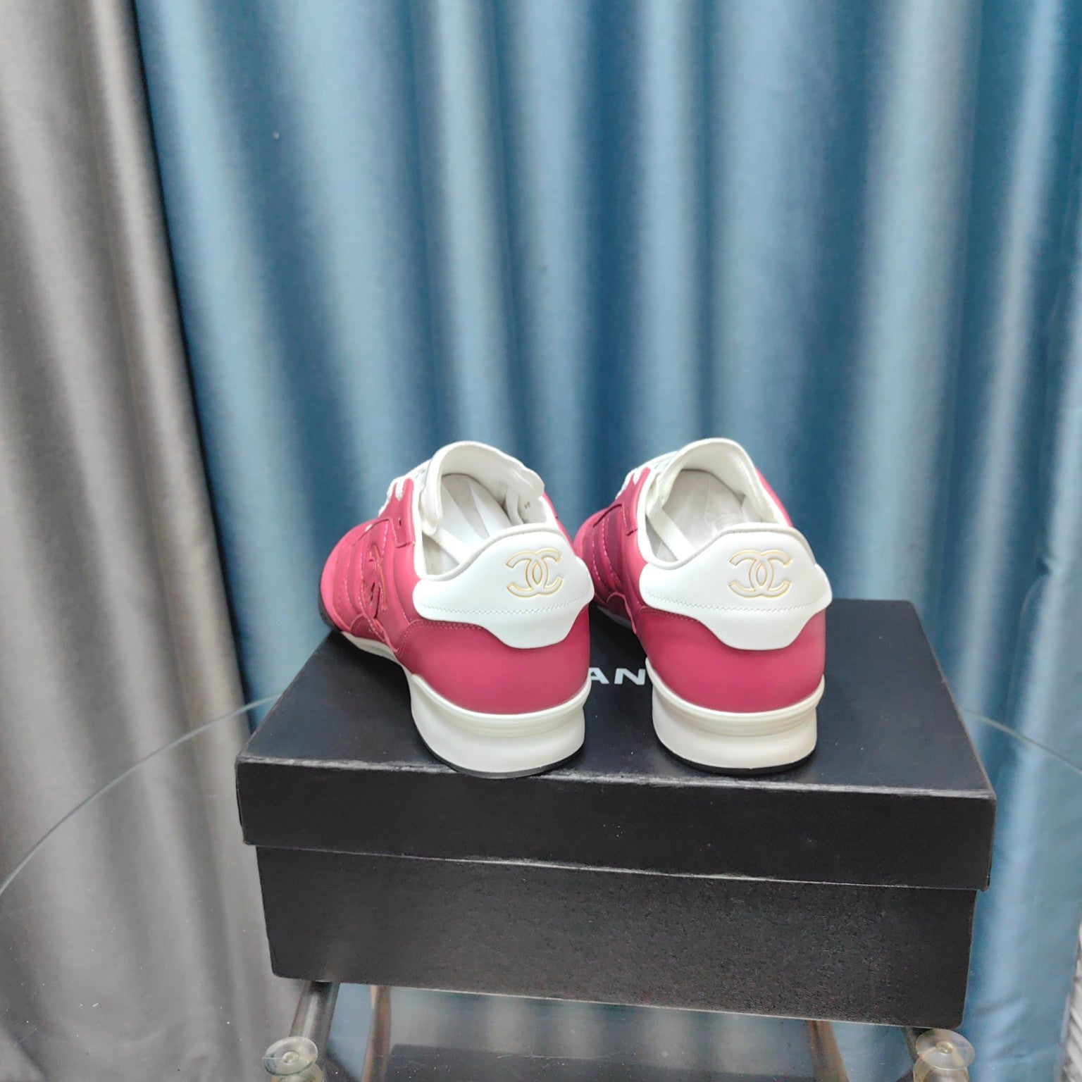 CC Sneaker Dark Pink Quilted Cowhide And Suede