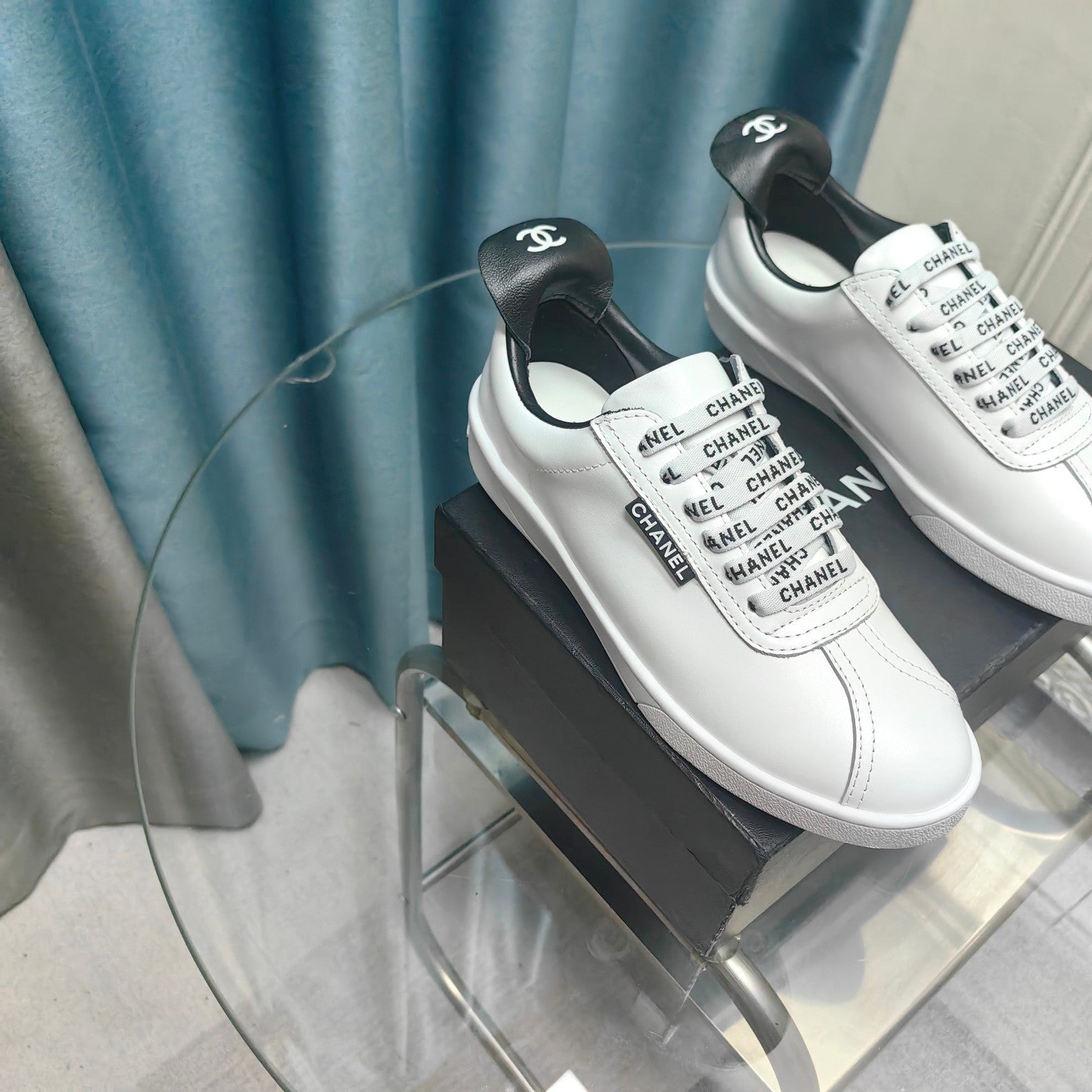 CC Low Sneaker White Black Cowhide