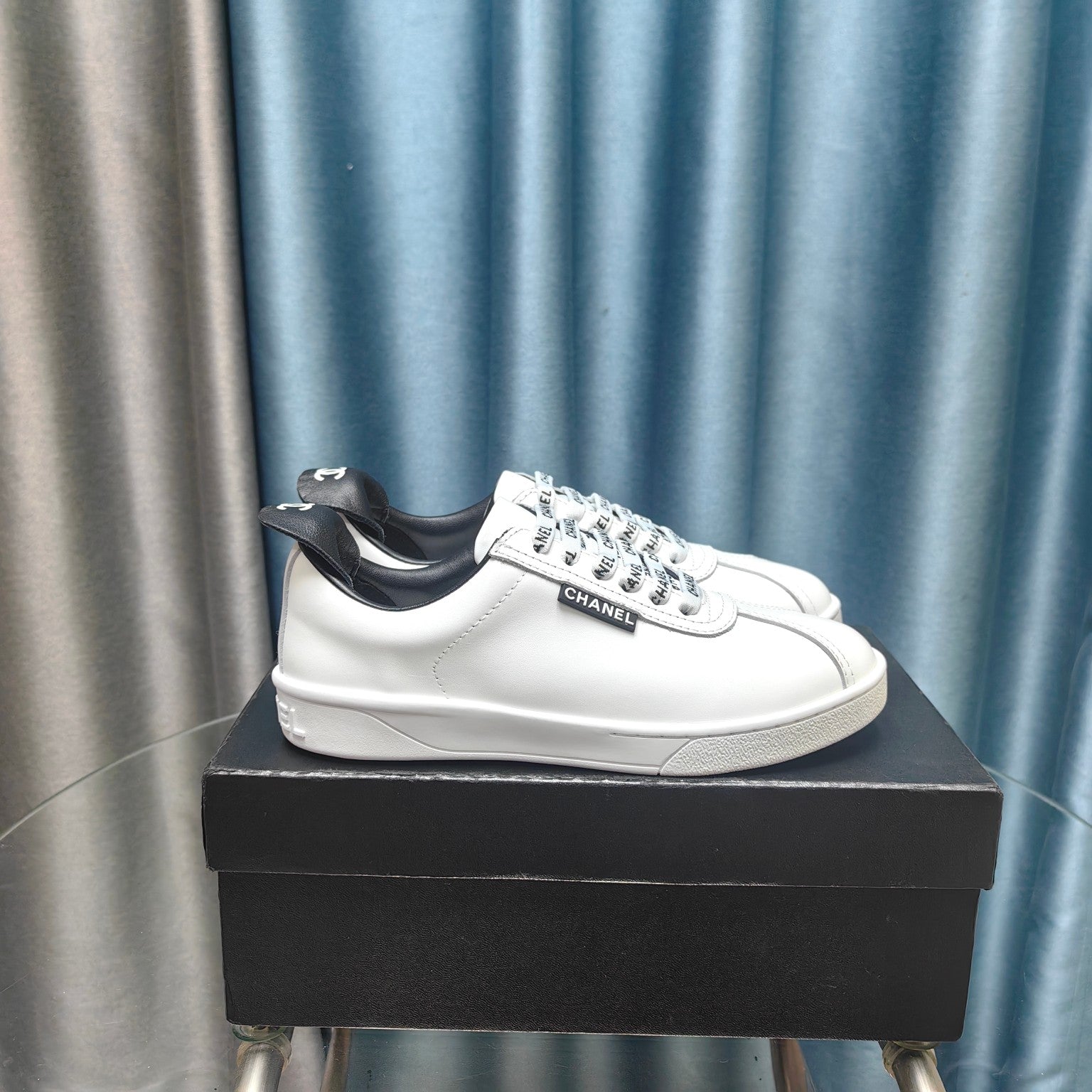 CC Low Sneaker White Black Cowhide