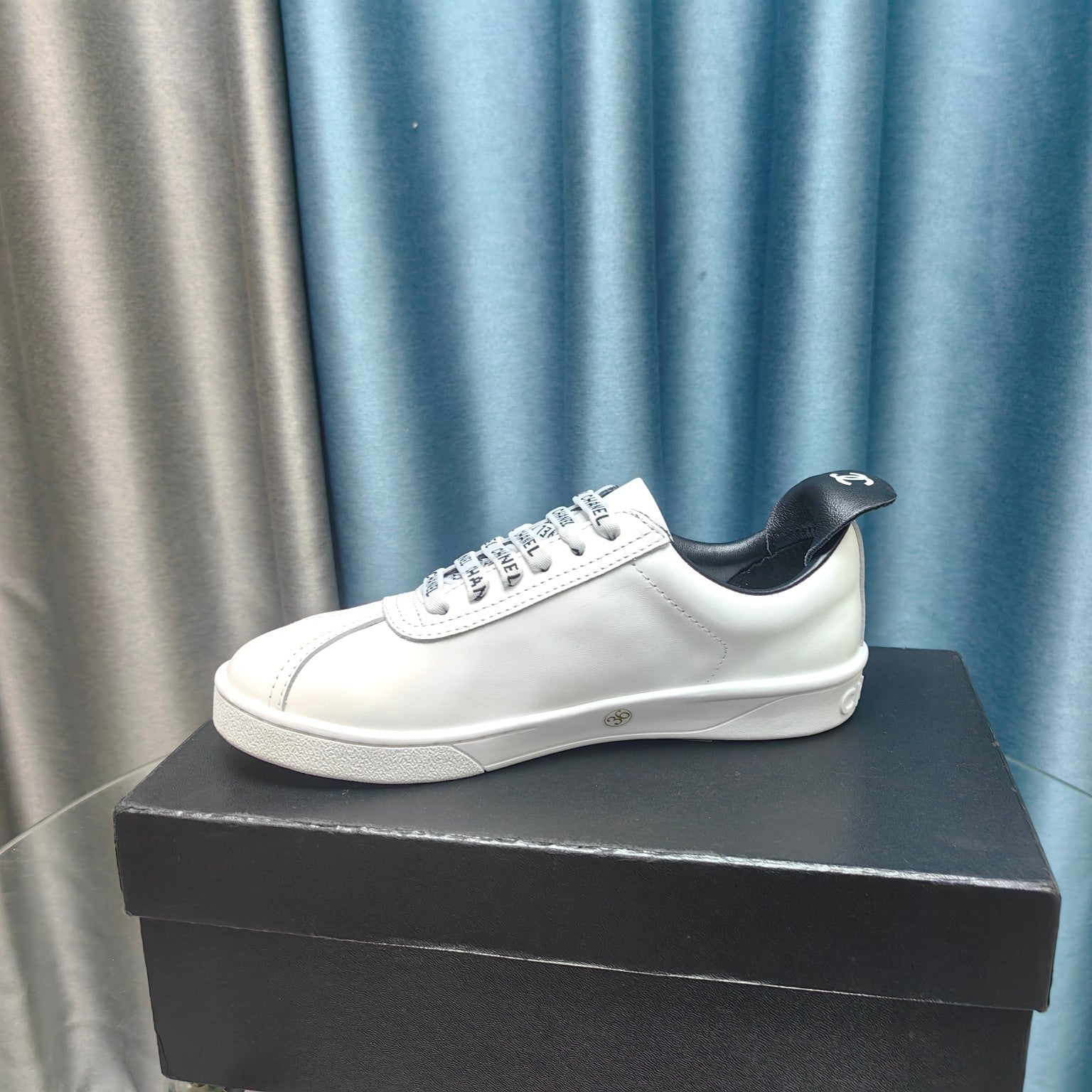 CC Low Sneaker White Black Cowhide