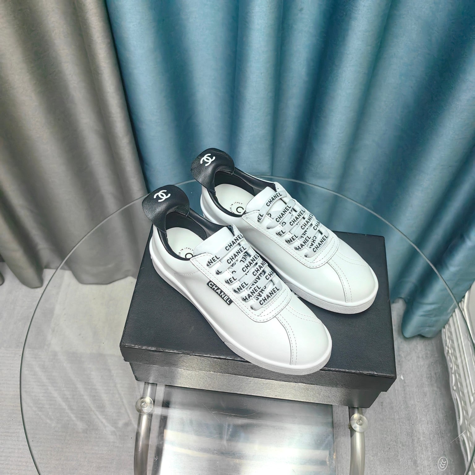 CC Low Sneaker White Black Cowhide