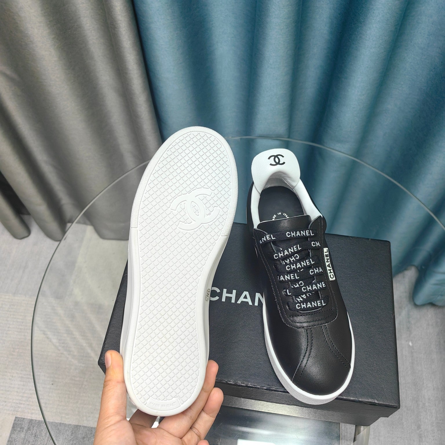 CC Low Sneaker Black Cowhide