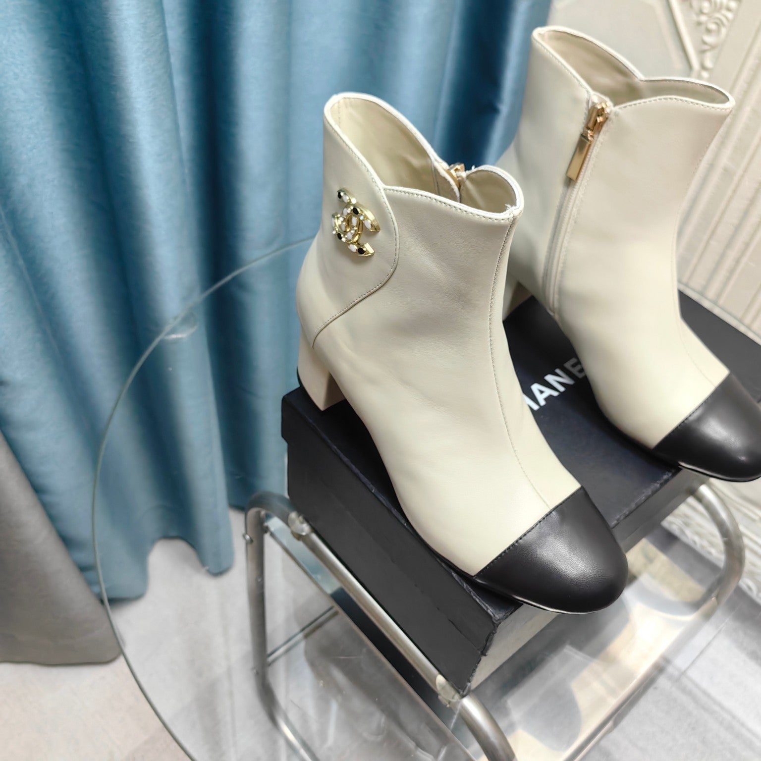 CC Ankle Boots White Cowhide