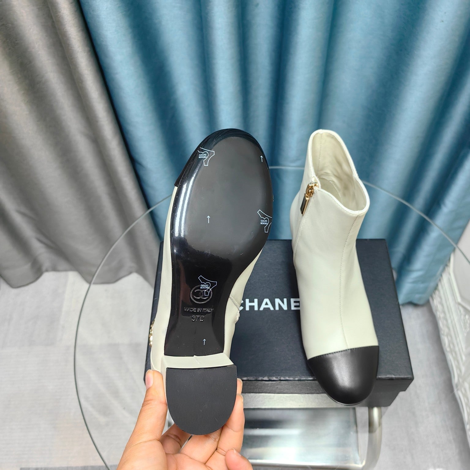 CC Ankle Boots White Cowhide