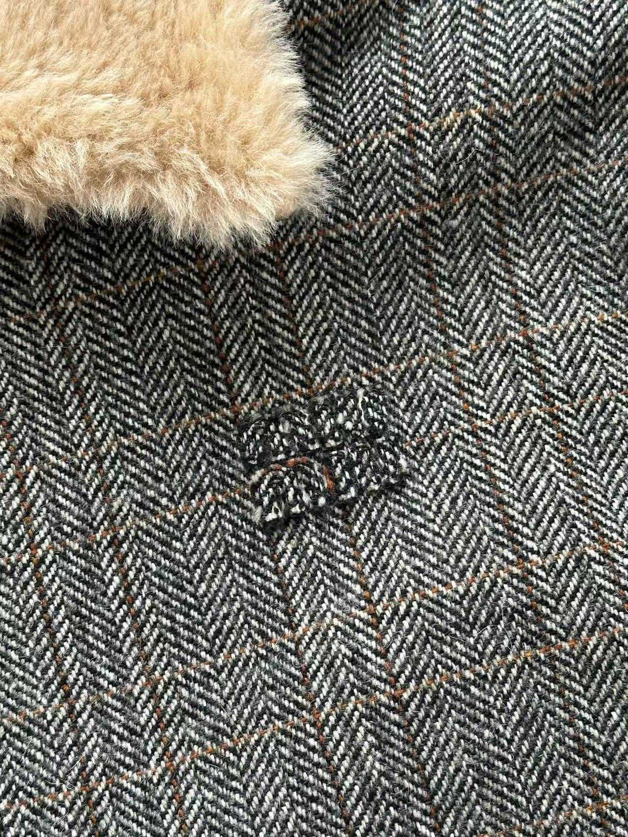 Miu Miu 25 Jacket Gray Beige Wool Viscose