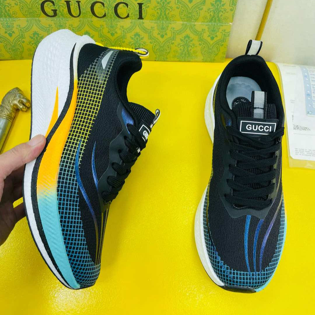 GG Men's Sneaker Black Blue Flywoven Fabric 532009