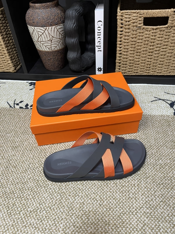 HM Men's Kazimir Grey Orange Calfskin 595525