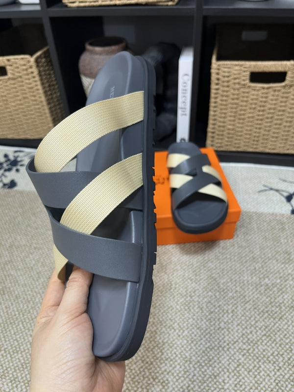 HM Men's Kazimir Grey Beige Calfskin 595529