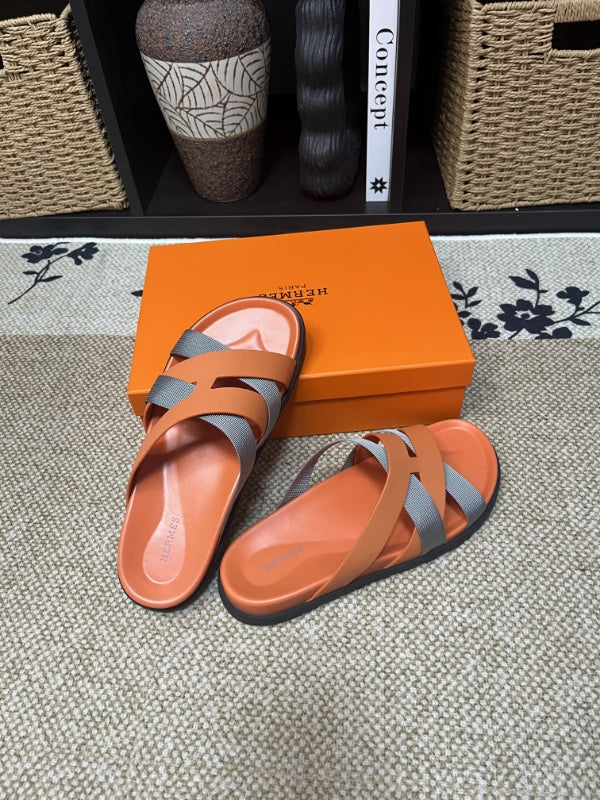 HM Men's Kazimir Brown Grey Calfskin 595562