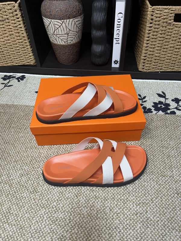 HM Men's Kazimir Brown White Calfskin 595563