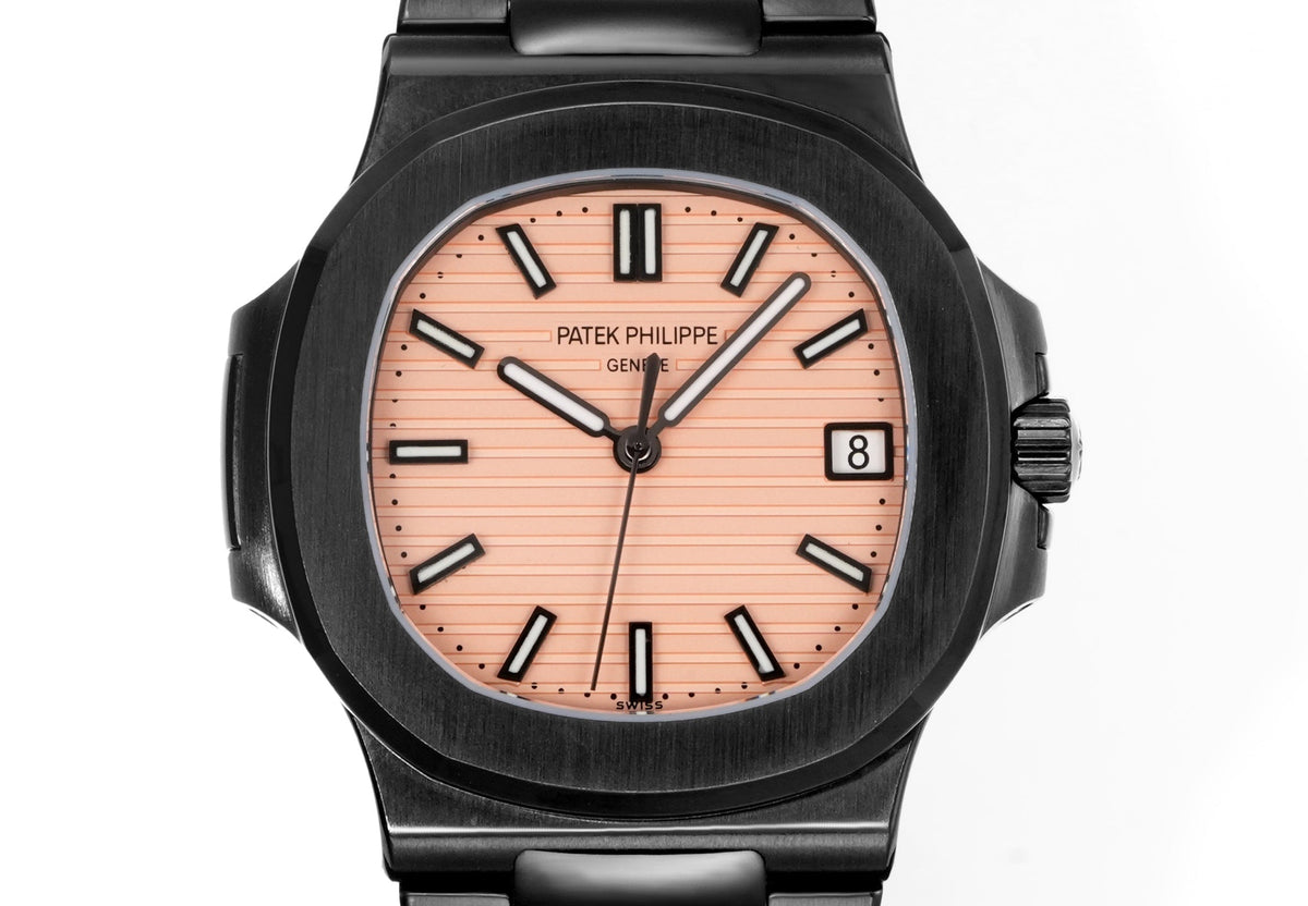 Patek Philippe Nautilus 5711 Peach Pink Dial Black Case Watch