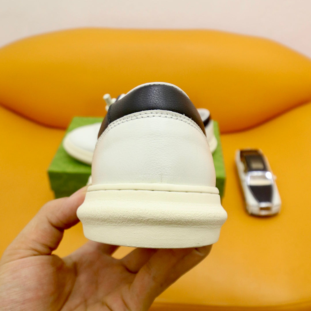 GG Men's Sneaker Black White Cowhide 522970