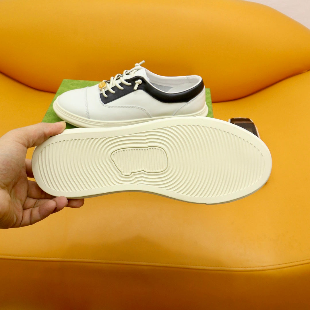 GG Men's Sneaker Black White Cowhide 522970