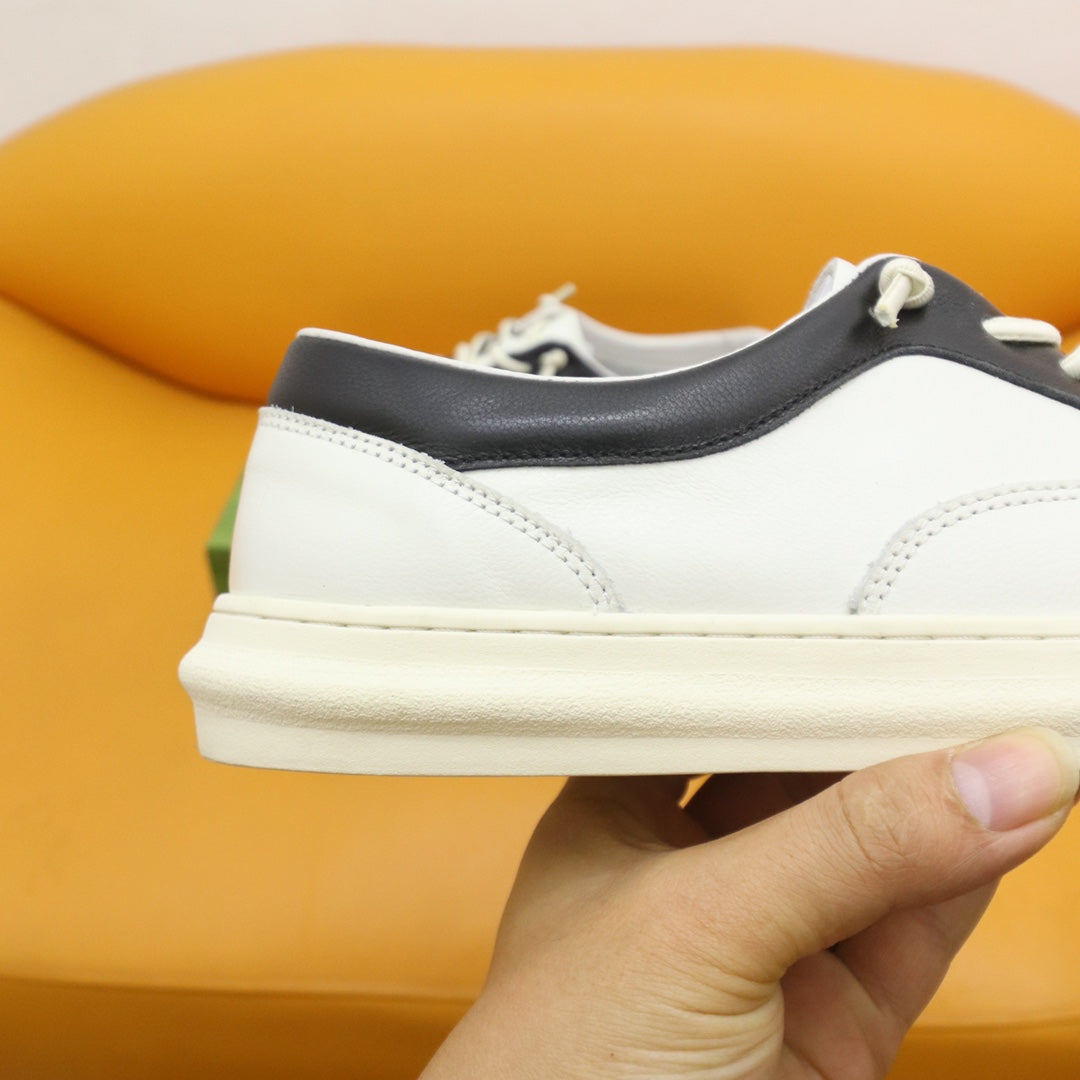 GG Men's Sneaker Black White Cowhide 522970