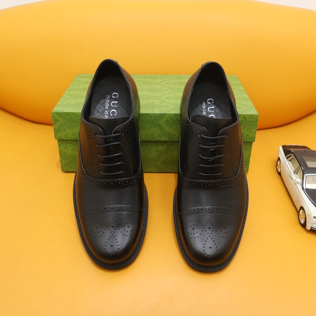 GG Men's Oxford Shoe Black Cowhide 528259