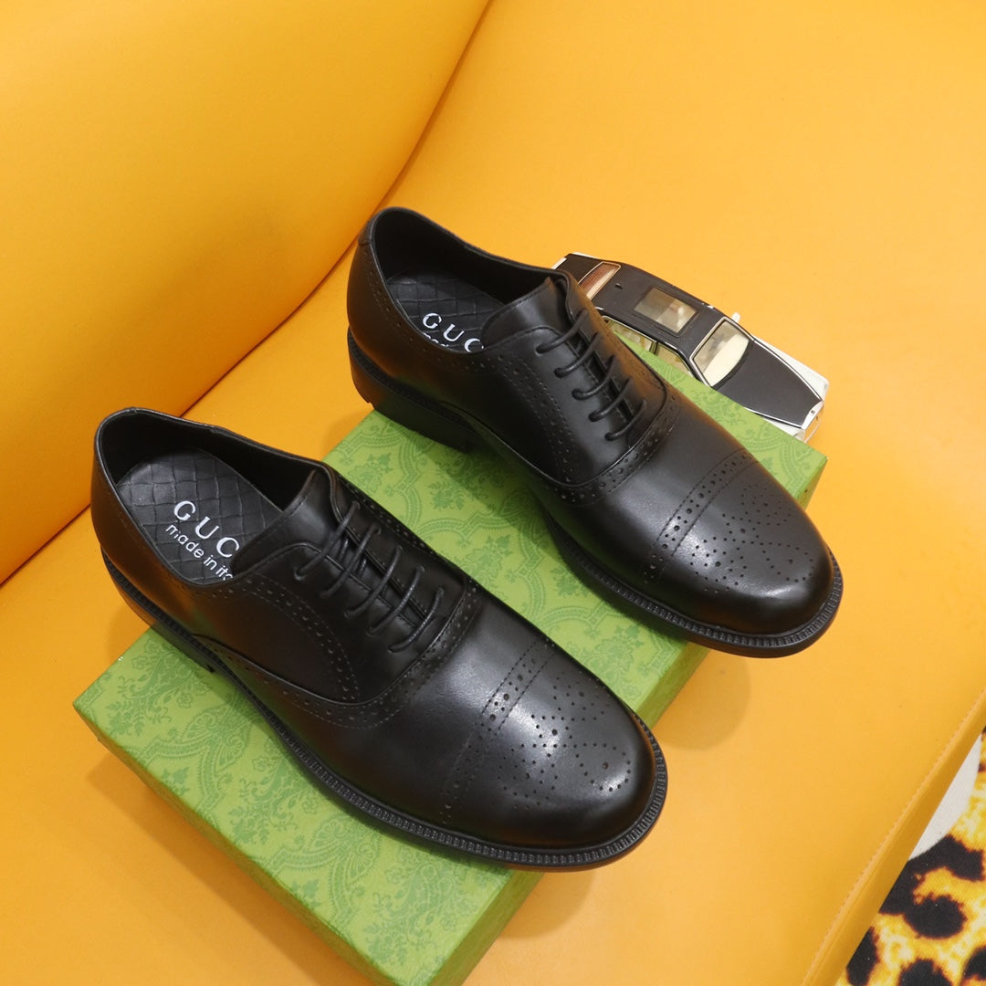 GG Men's Oxford Shoe Black Cowhide 528259