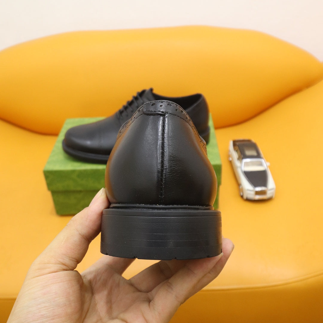 GG Men's Oxford Shoe Black Cowhide 528259