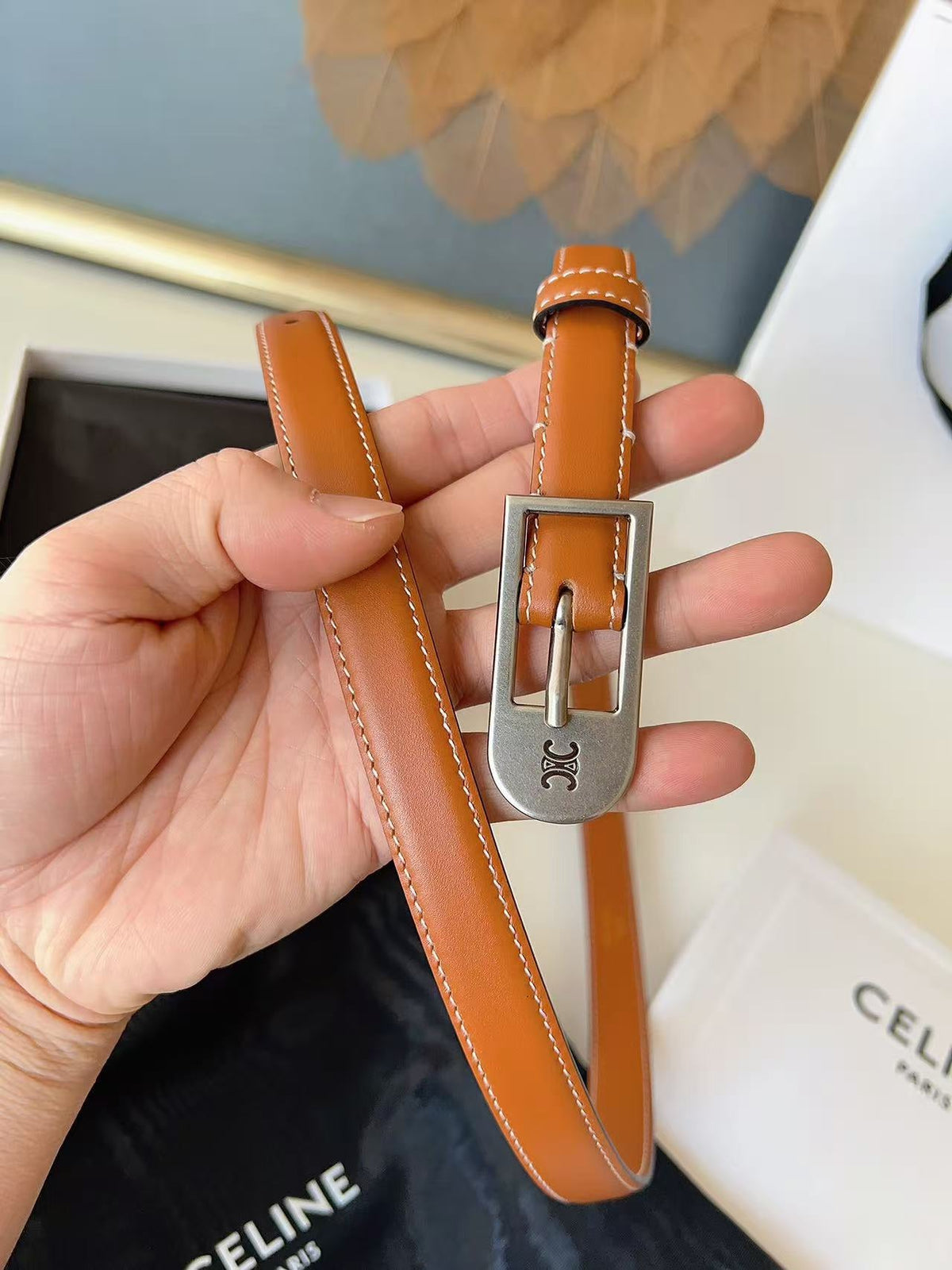 Celine 2026 Taurillon Belt 18mm Leather 207411