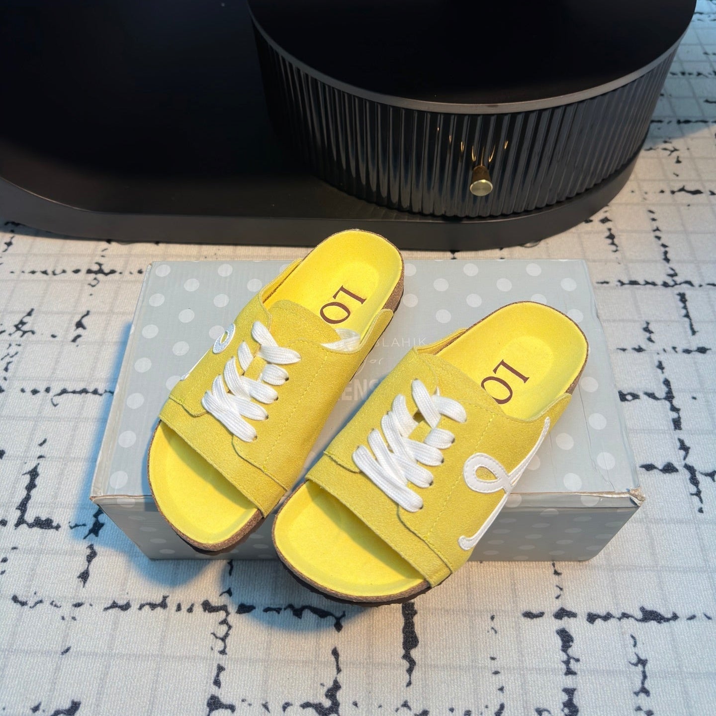 Loewe x Birkenstock Slide Yellow Cowhide Suede