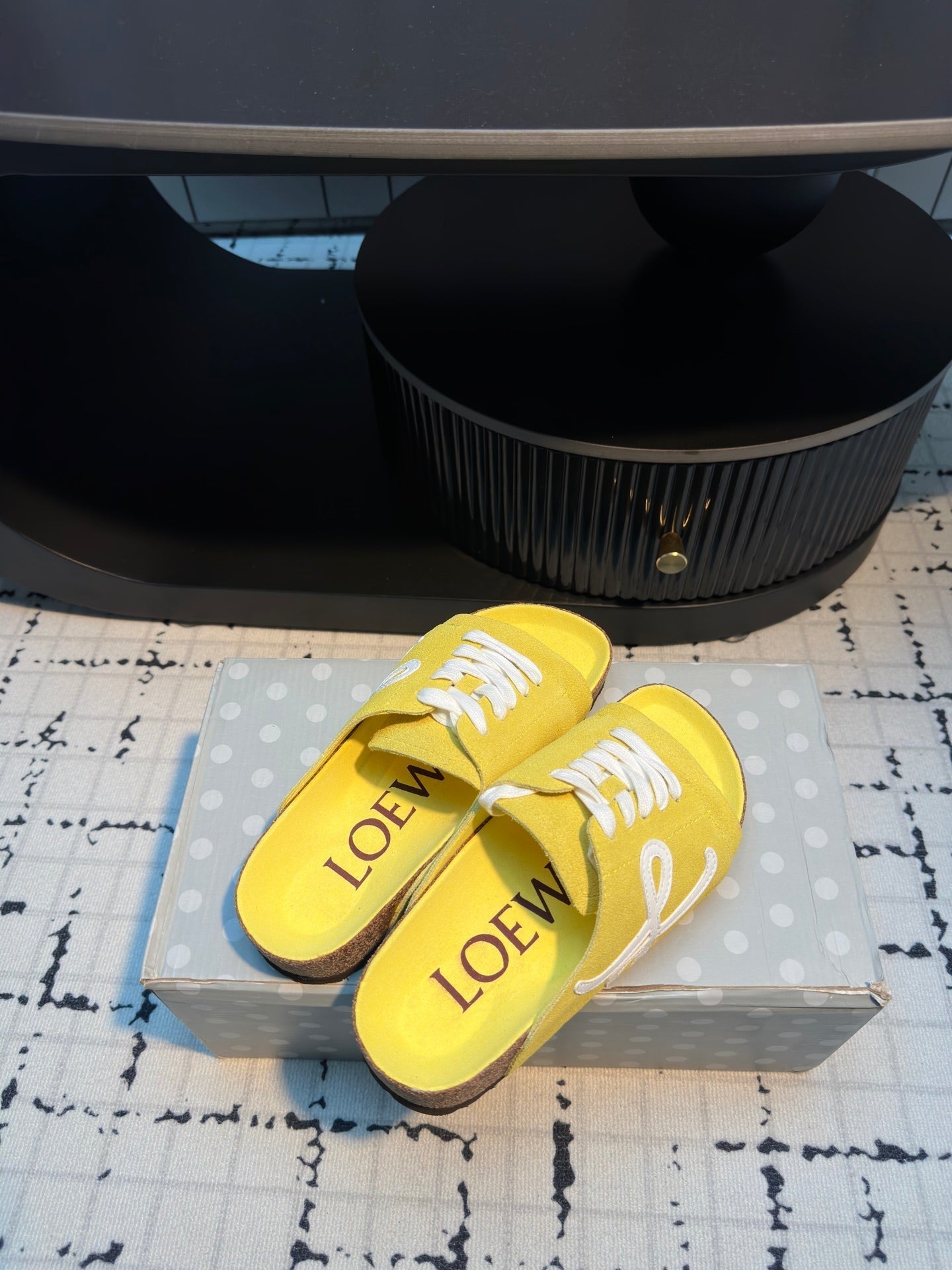 Loewe x Birkenstock Slide Yellow Cowhide Suede