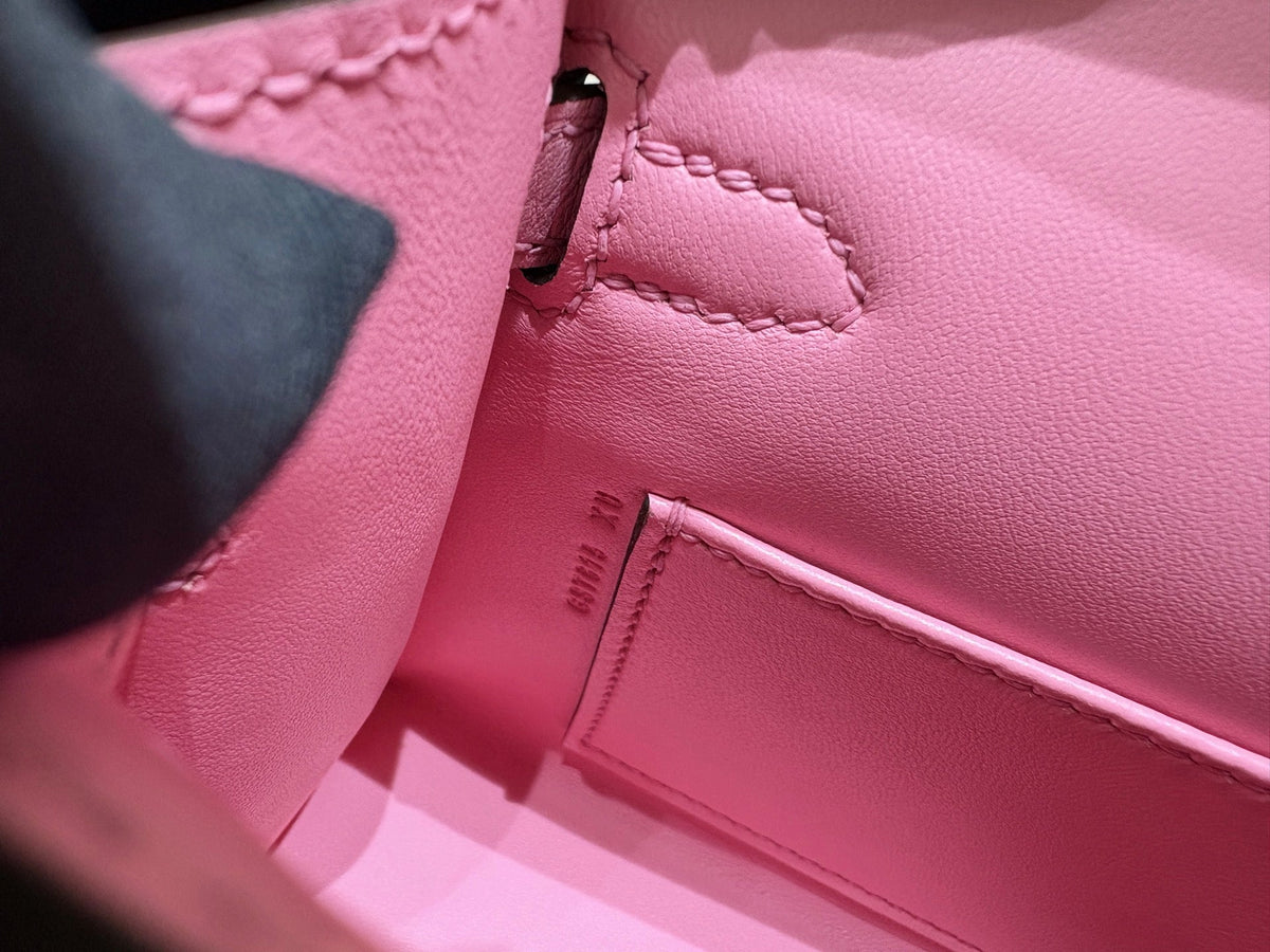 High-end Hermes 2026 Mini Kelly II 19cm Bag Pink Ostrich Leather