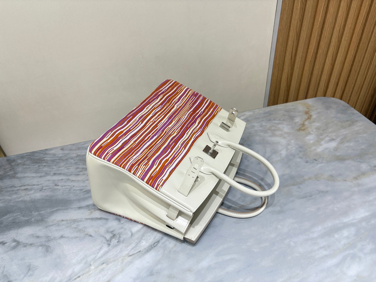 High-end Hermes 2026 Birkin 35 Vibrato Bag Cream White Box Calf