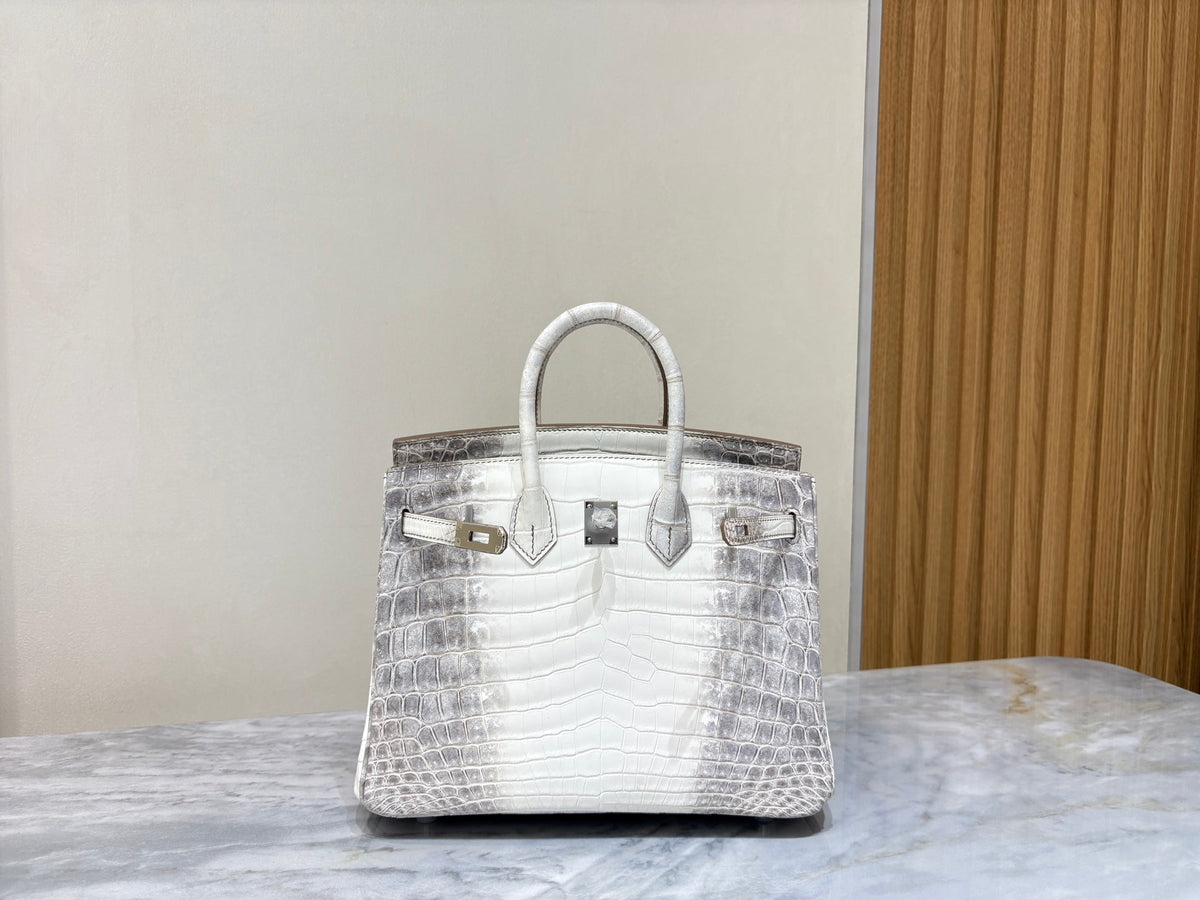 High-end Hermes 2026 Birkin Himalaya 25cm Niloticus Crocodile Leather