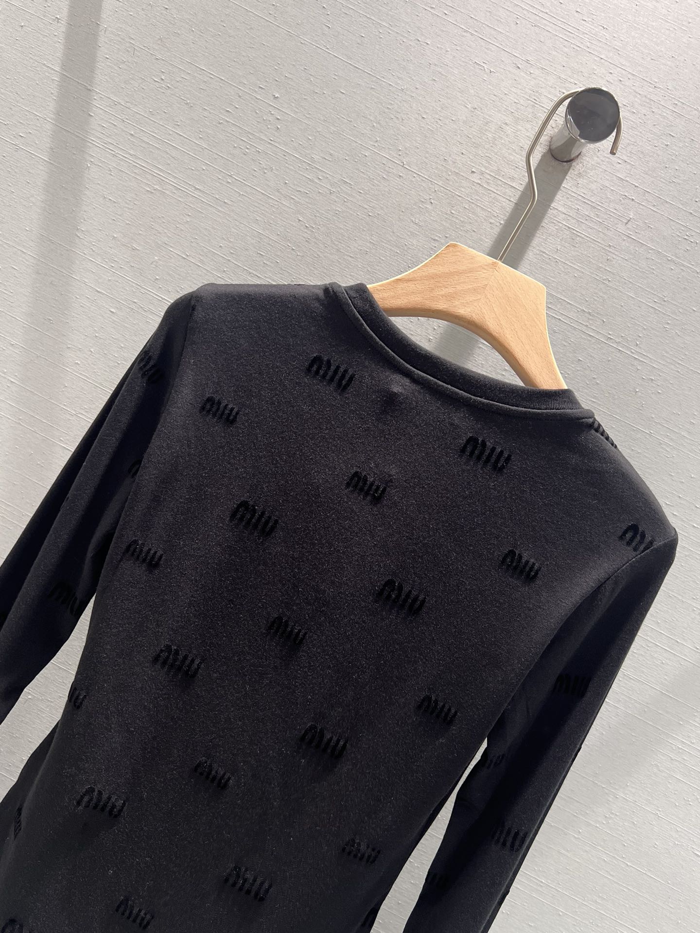 Miu Miu Long Sleeve T-shirt Black Cotton