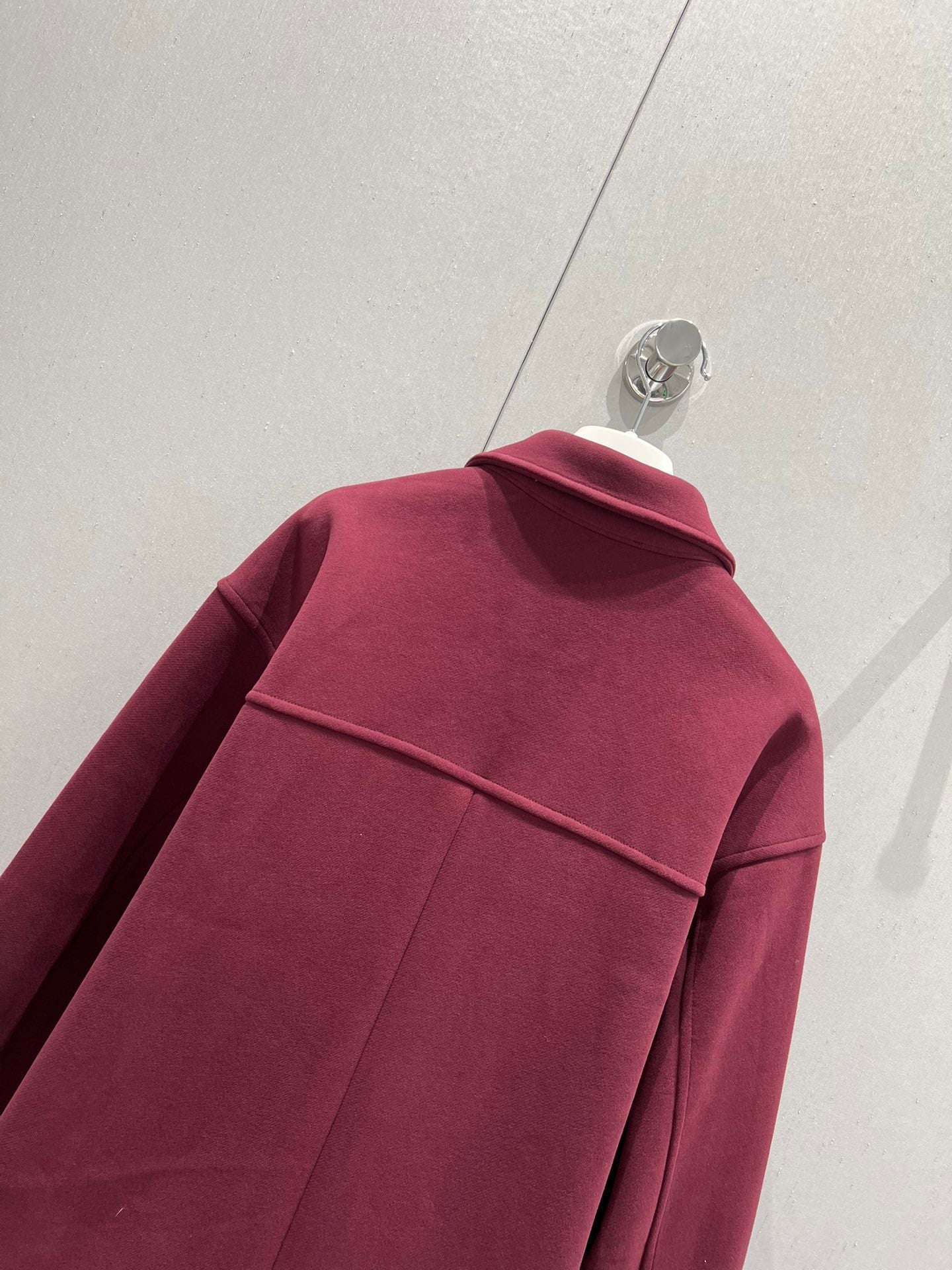 Loewe Logo Embroidered Jacket Burgundy Cotton