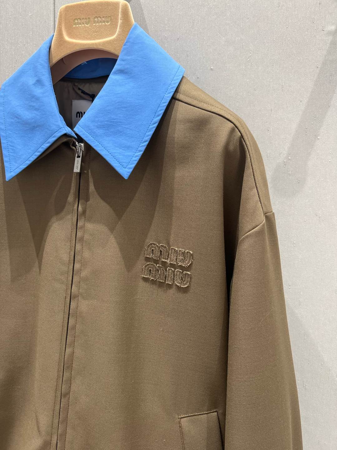 Miu Miu Jacket Brown Blue Wool 209261