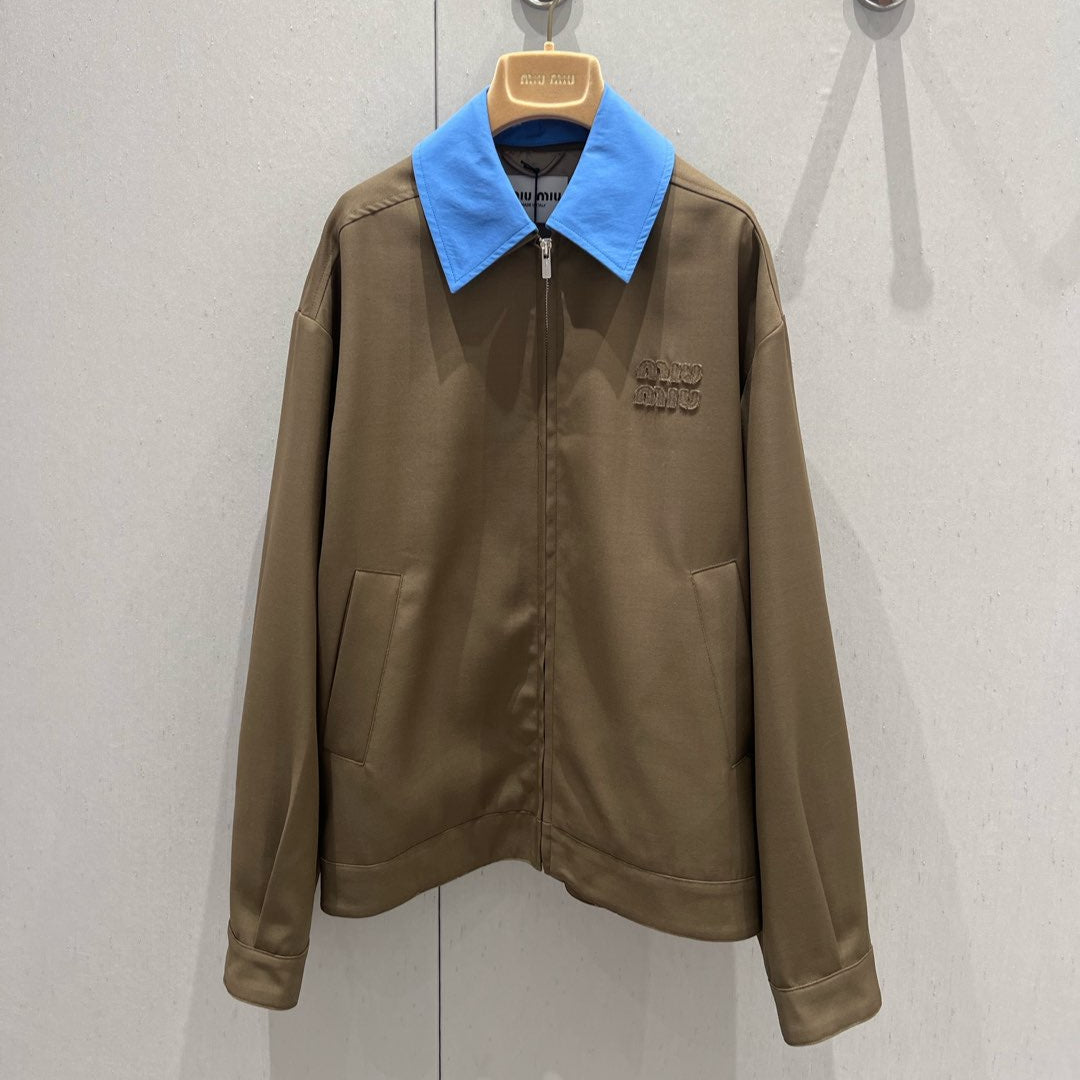 Miu Miu Jacket Brown Blue Wool 209261