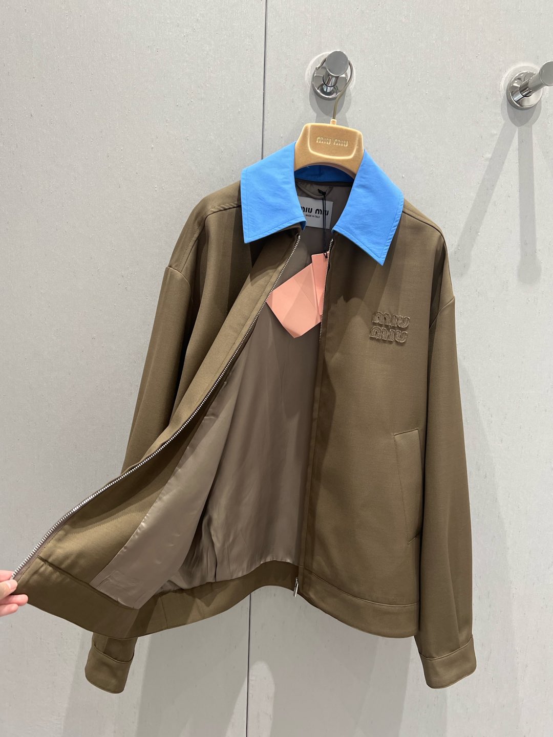 Miu Miu Jacket Brown Blue Wool 209261