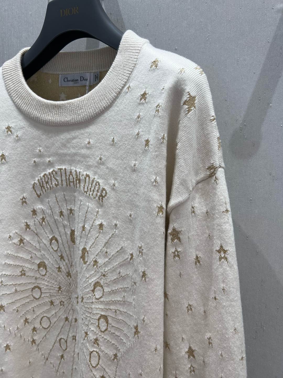 CD Star Sweater Beige Cashmere Jacquard 209709