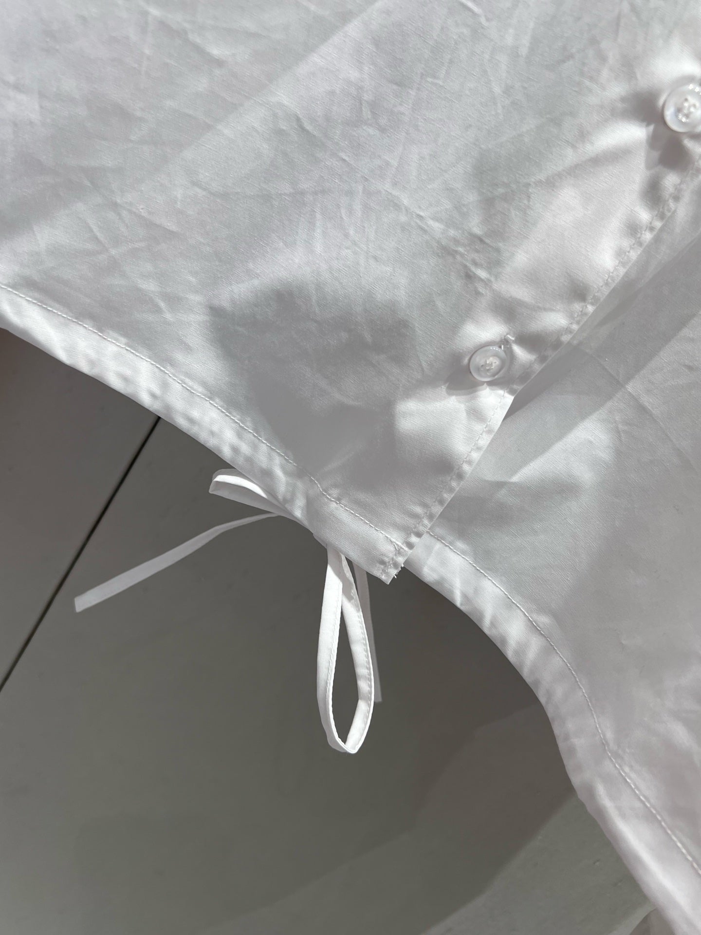 Prada 25 Drawstring-hem Shirt White Cotton 210197