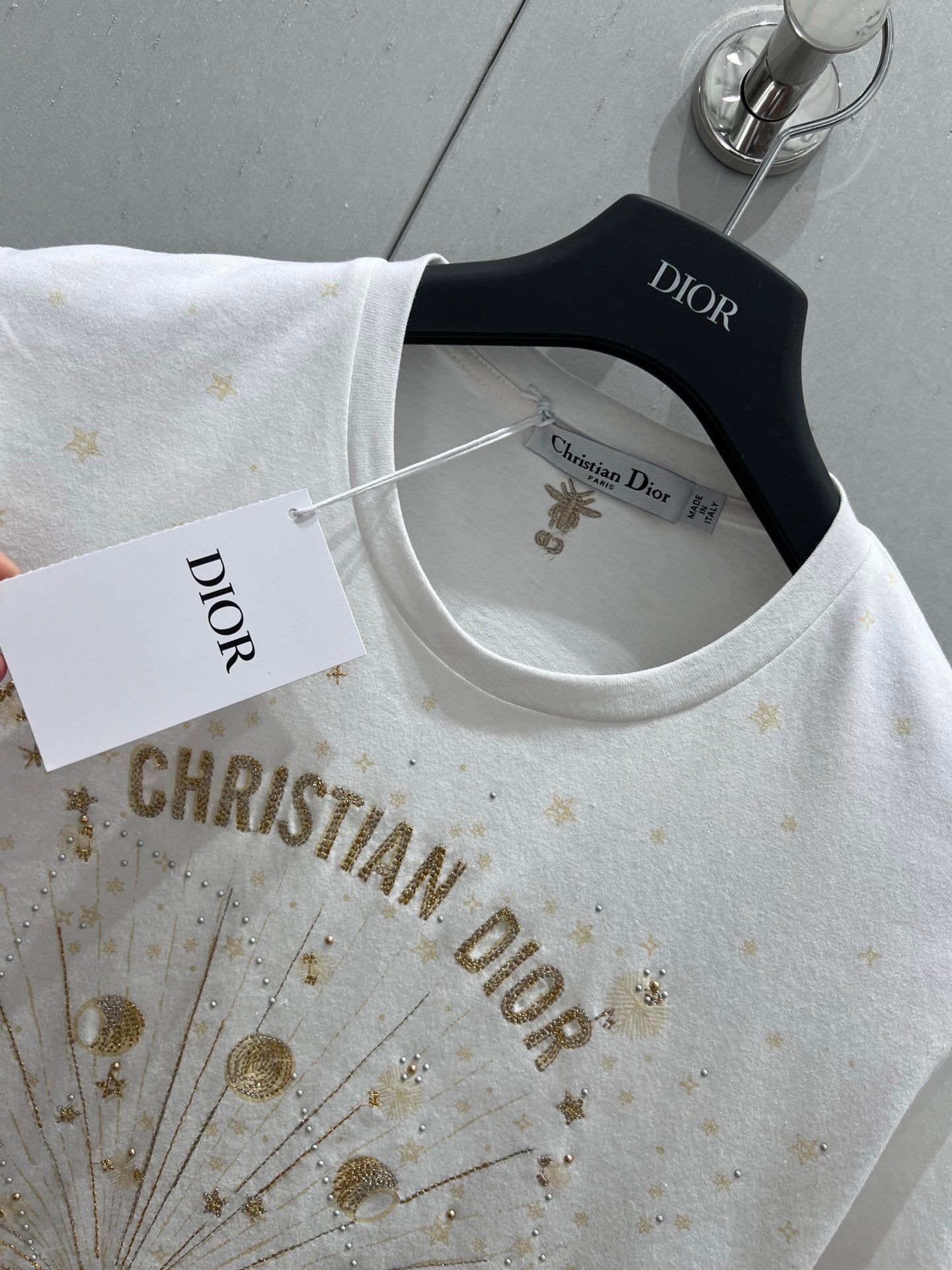 CD 25 T-shirt White Gold cotton 211144