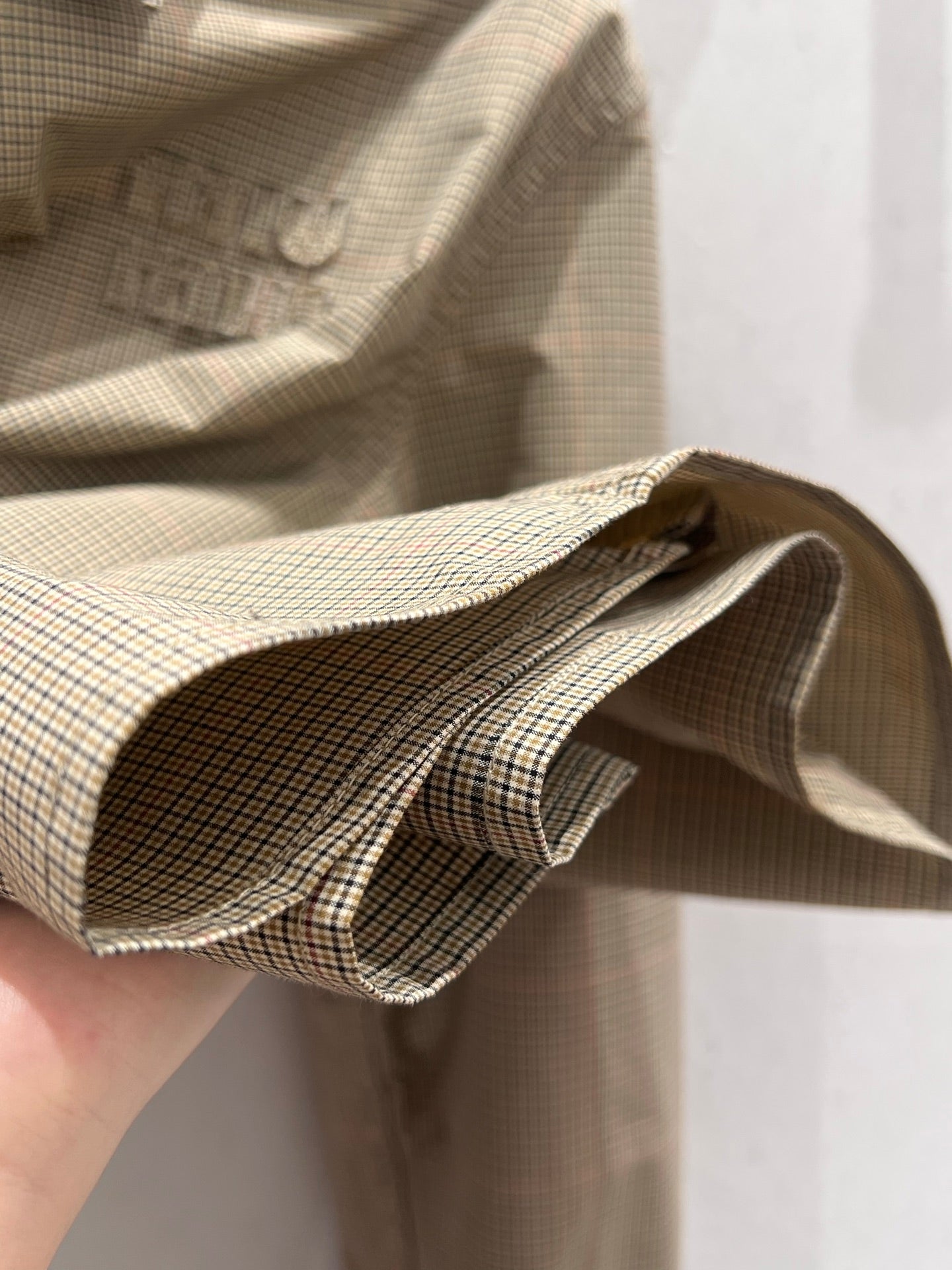 Miu Miu 25 Plaid Lapel Zipper Shirt Brown Cotton 211152