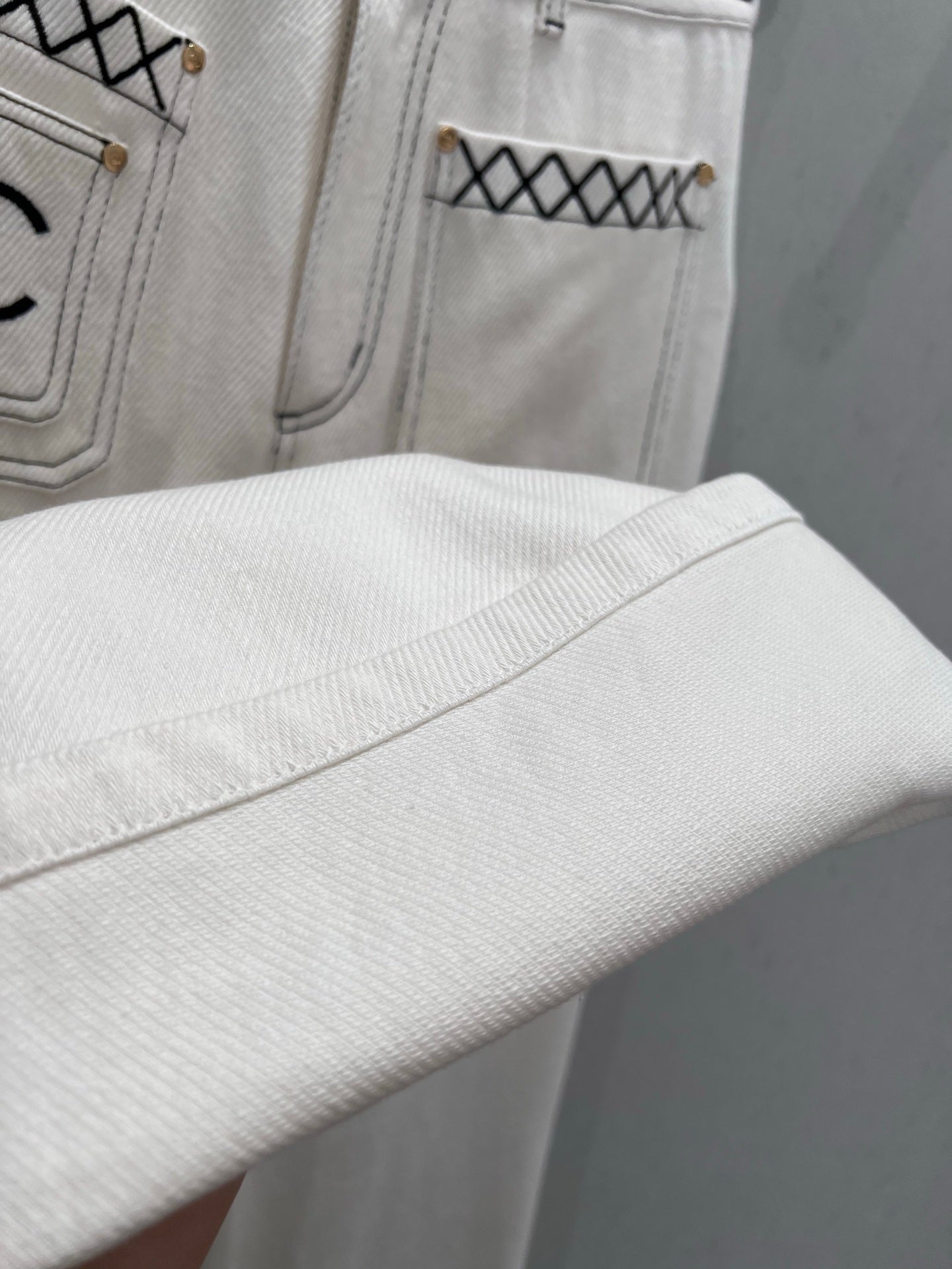 CC 25 Straight Jeans White Cotton