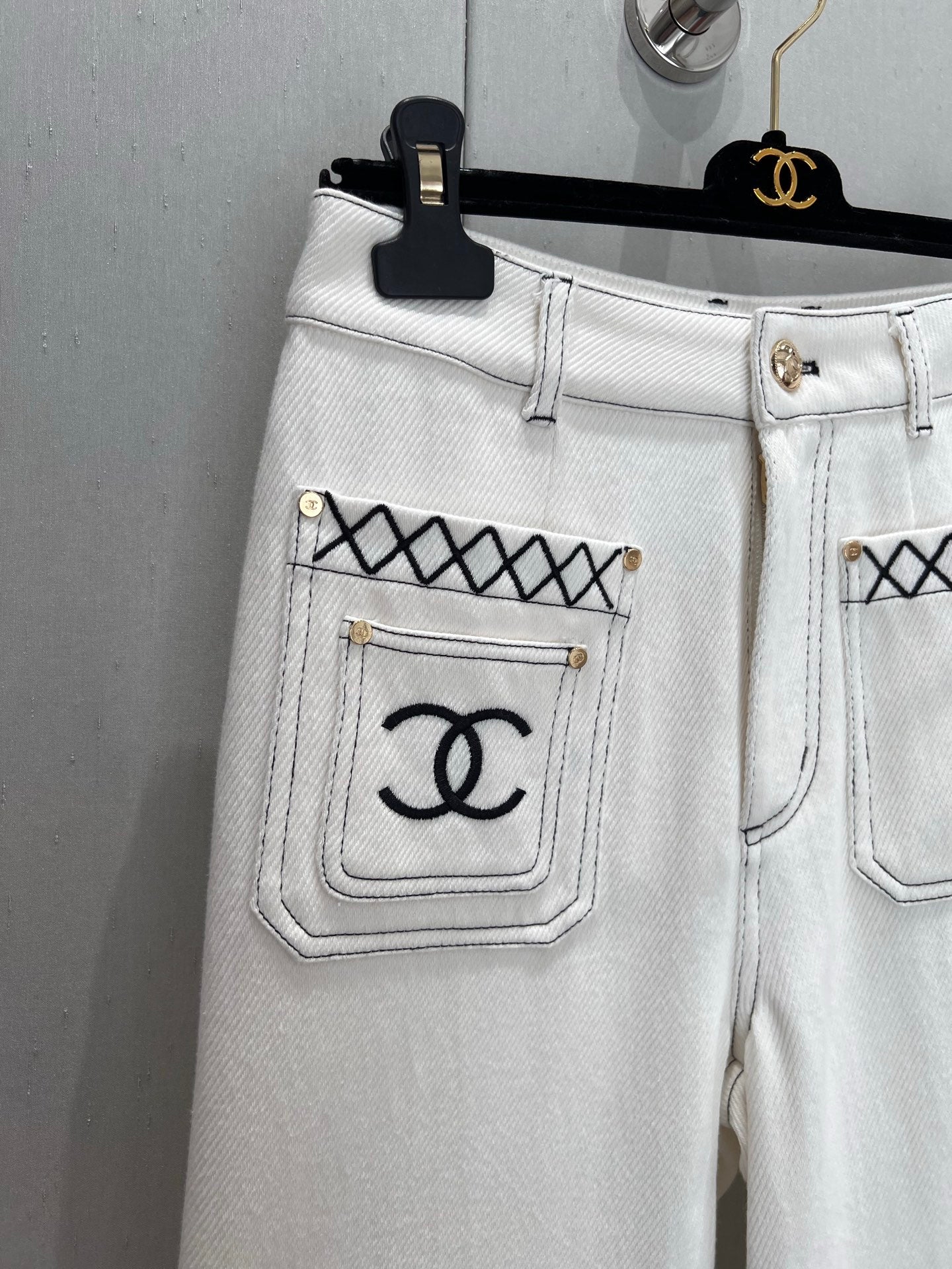 CC 25 Straight Jeans White Cotton