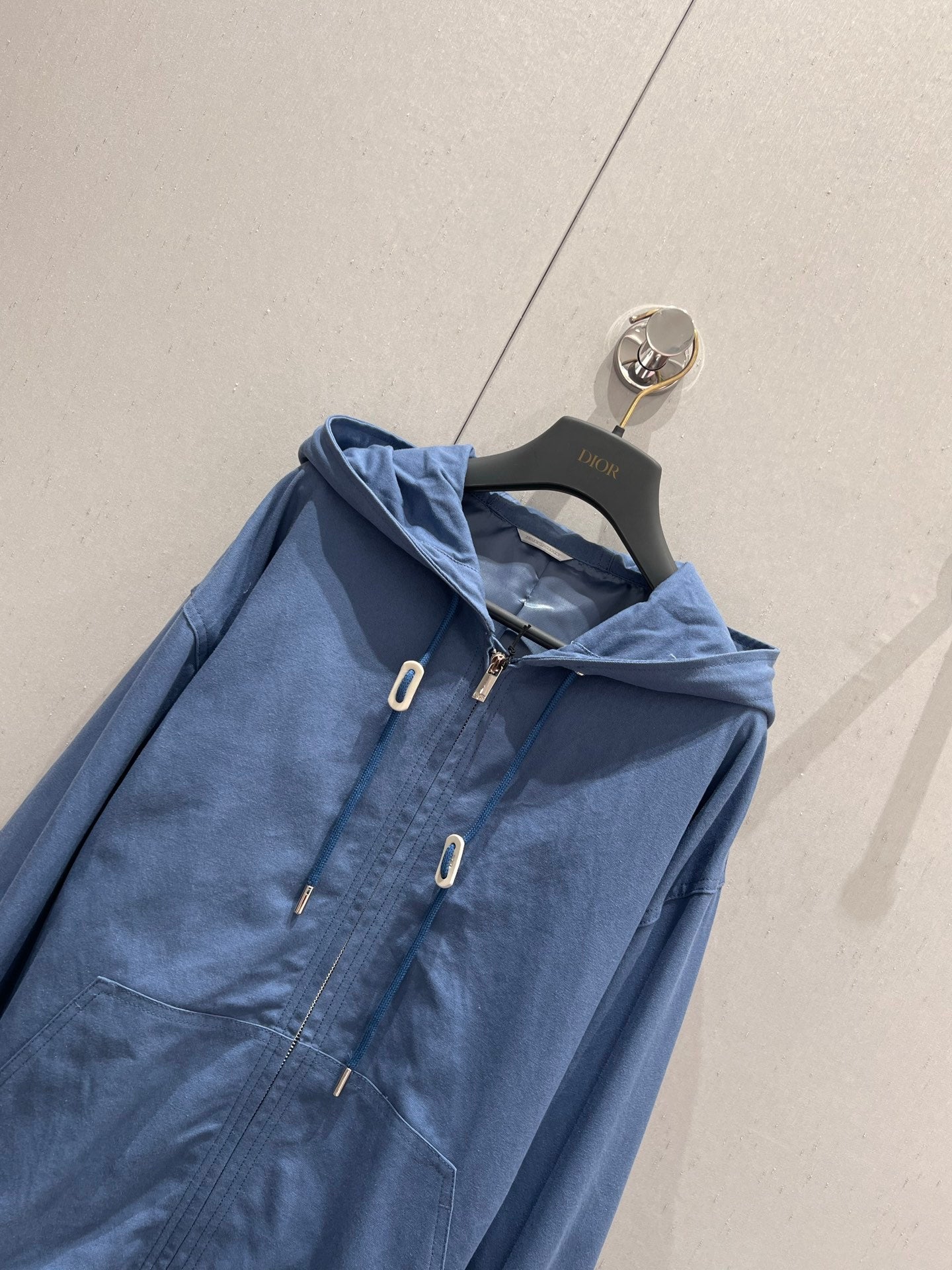 CD 25 Hooded Zipper Jacket Blue Cotton Polyester 215267