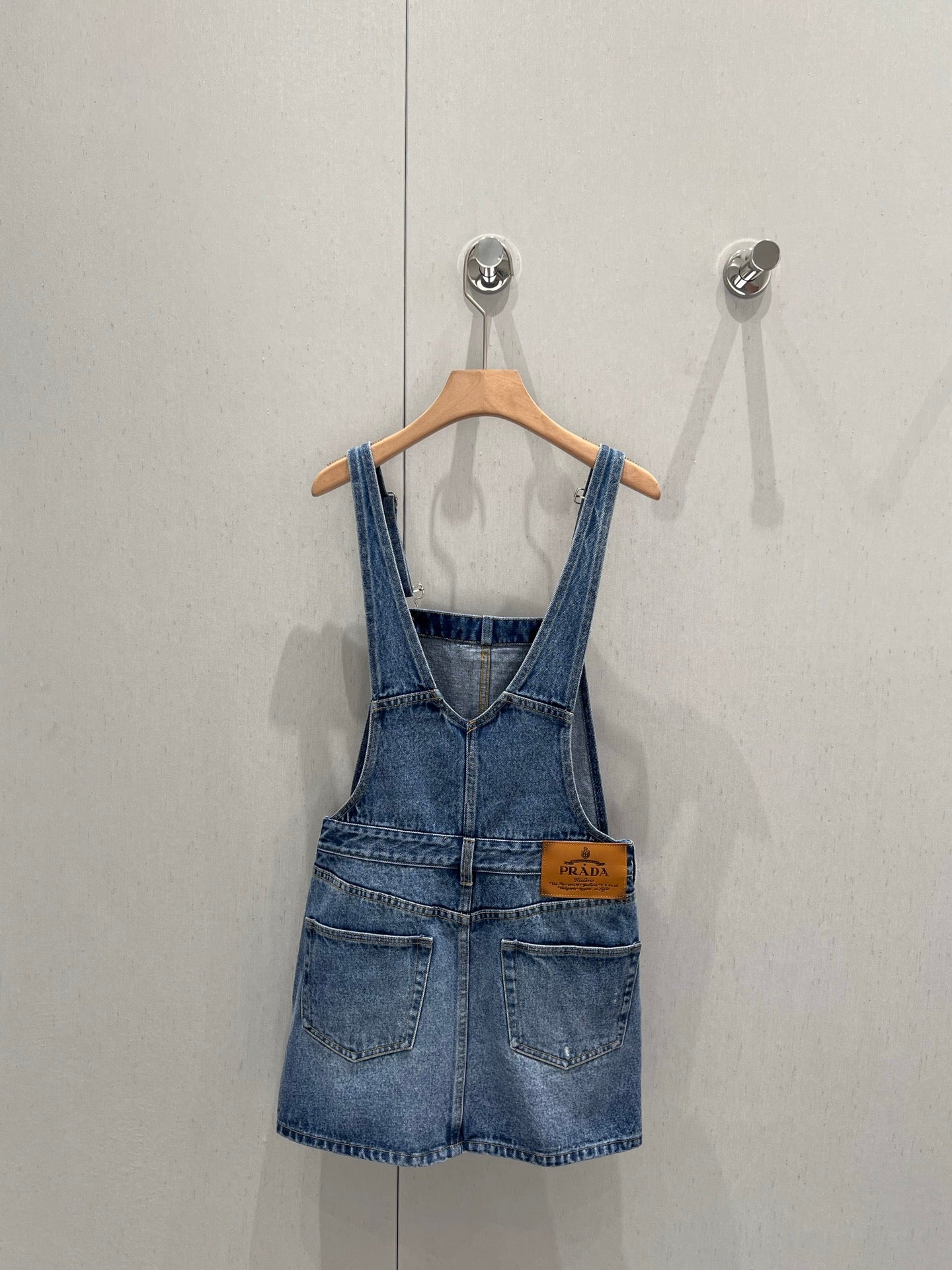Prada 25 Denim Overall Dress Blue Cotton 215746