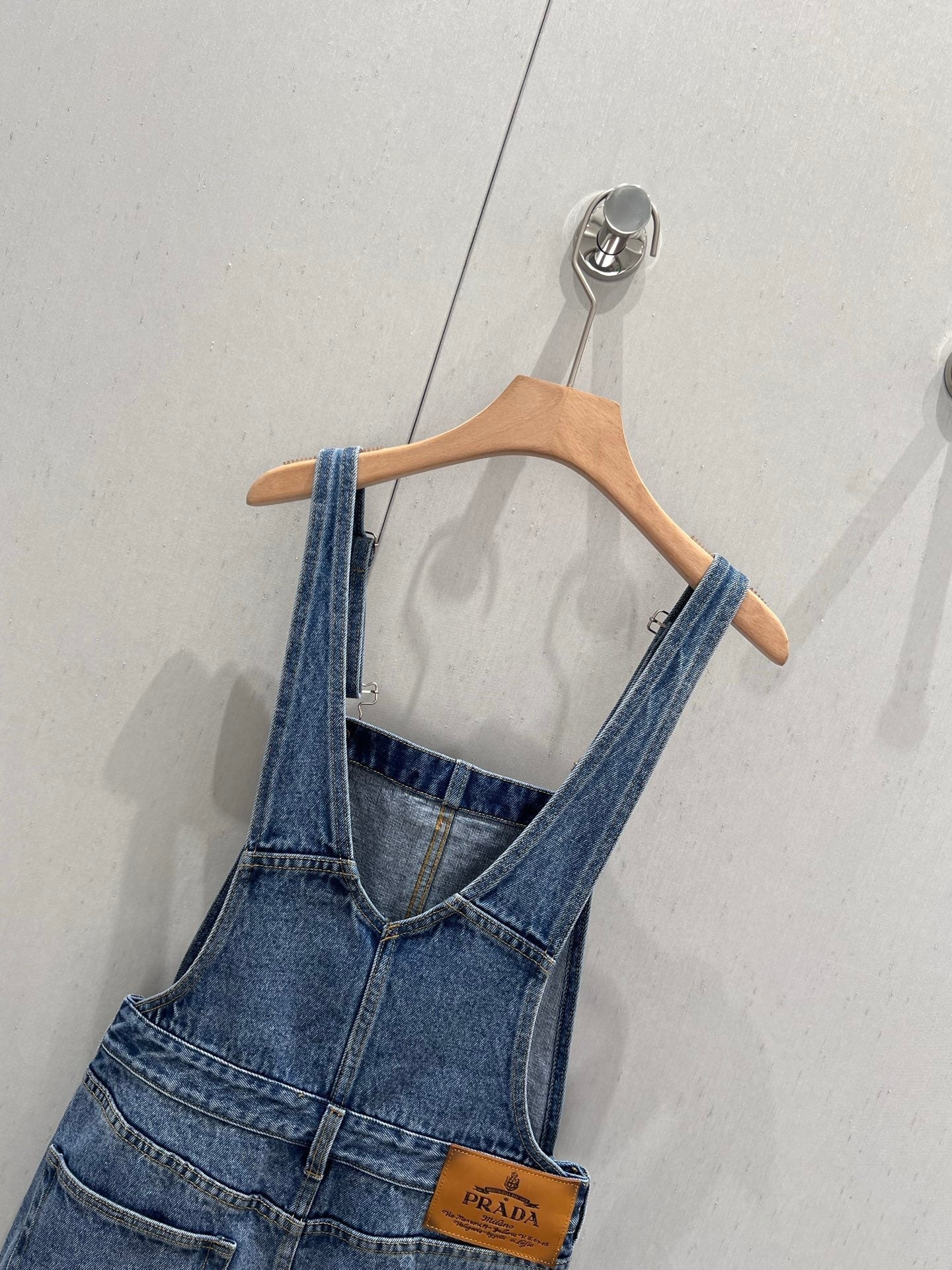 Prada 25 Denim Overall Dress Blue Cotton 215746