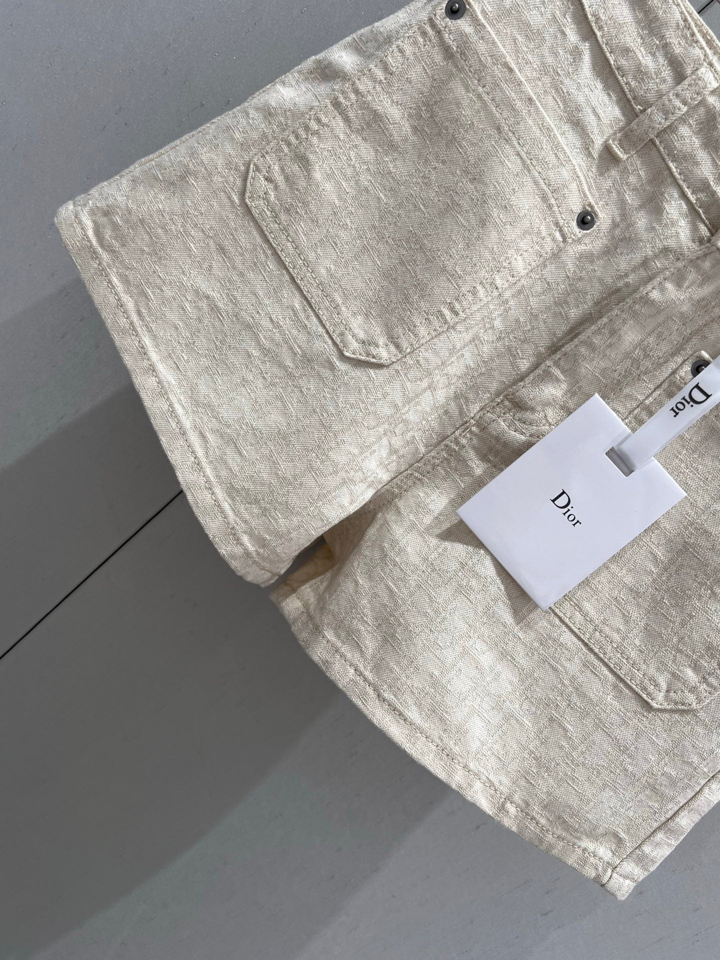 CD 2025 Pattern Shorts Beige Cotton 216935